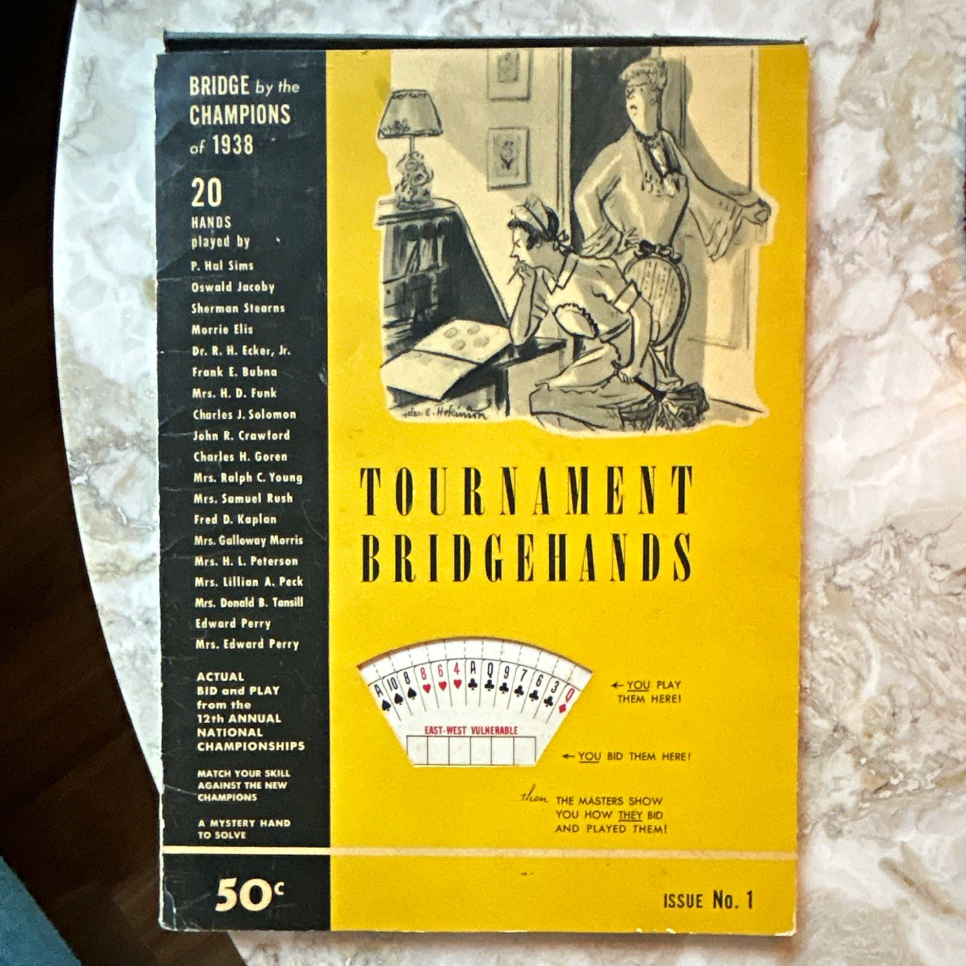 Rare 1938 Bridge by the Champions Tournament Bridge Hands No 1 Booklet Vintage