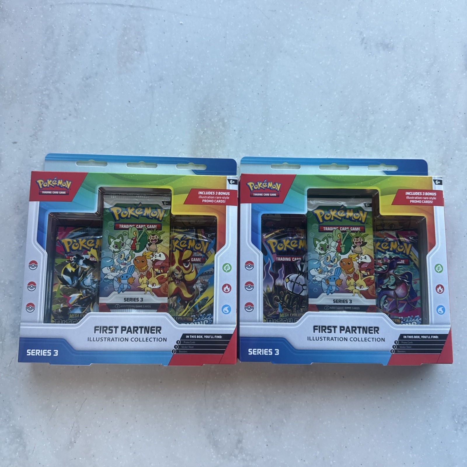 Pokemon TCG First Partner Illustration Collection Box Series 3 Sealed Lot Of Two Pokemon TCG First Partner Illustration Collection Box Series 3 Sealed Lot Of Two