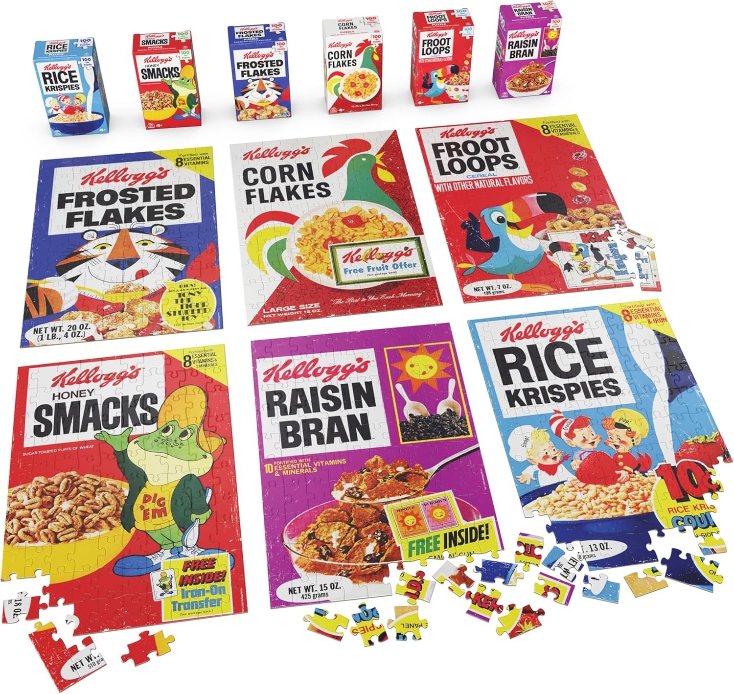 Kellogg's 100 Piece Puzzles 6 Pack Fun Cereal Box Set Family Game Night Kellogg's 100 Piece Puzzles 6 Pack Fun Cereal Box Set Family Game Night