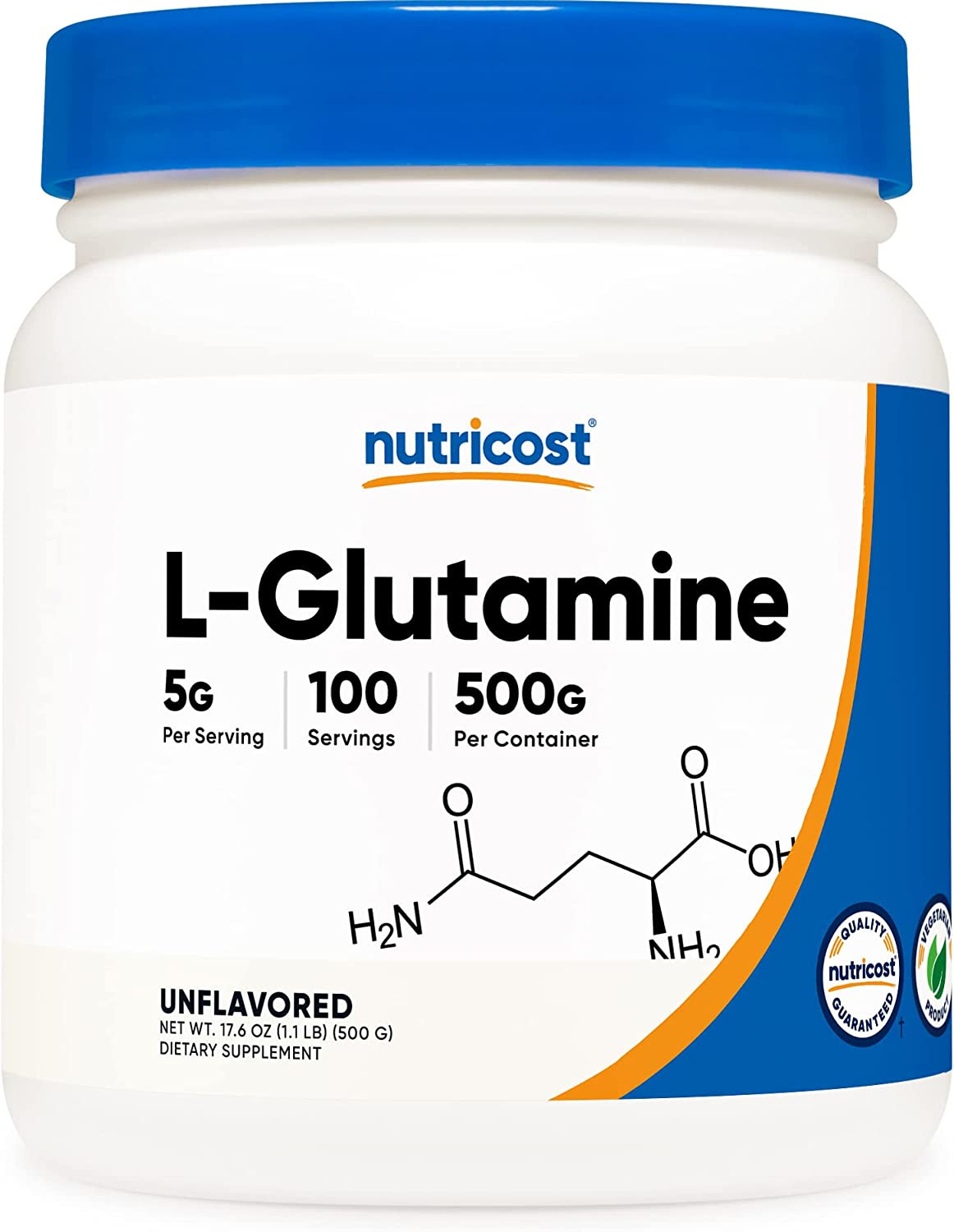 L-Glutamine Powder (500 Grams) Unflavored - Gluten Free & Non-Gmo, 100 Servings L-Glutamine Powder (500 Grams) Unflavored - Gluten Free & Non-Gmo, 100 Servings