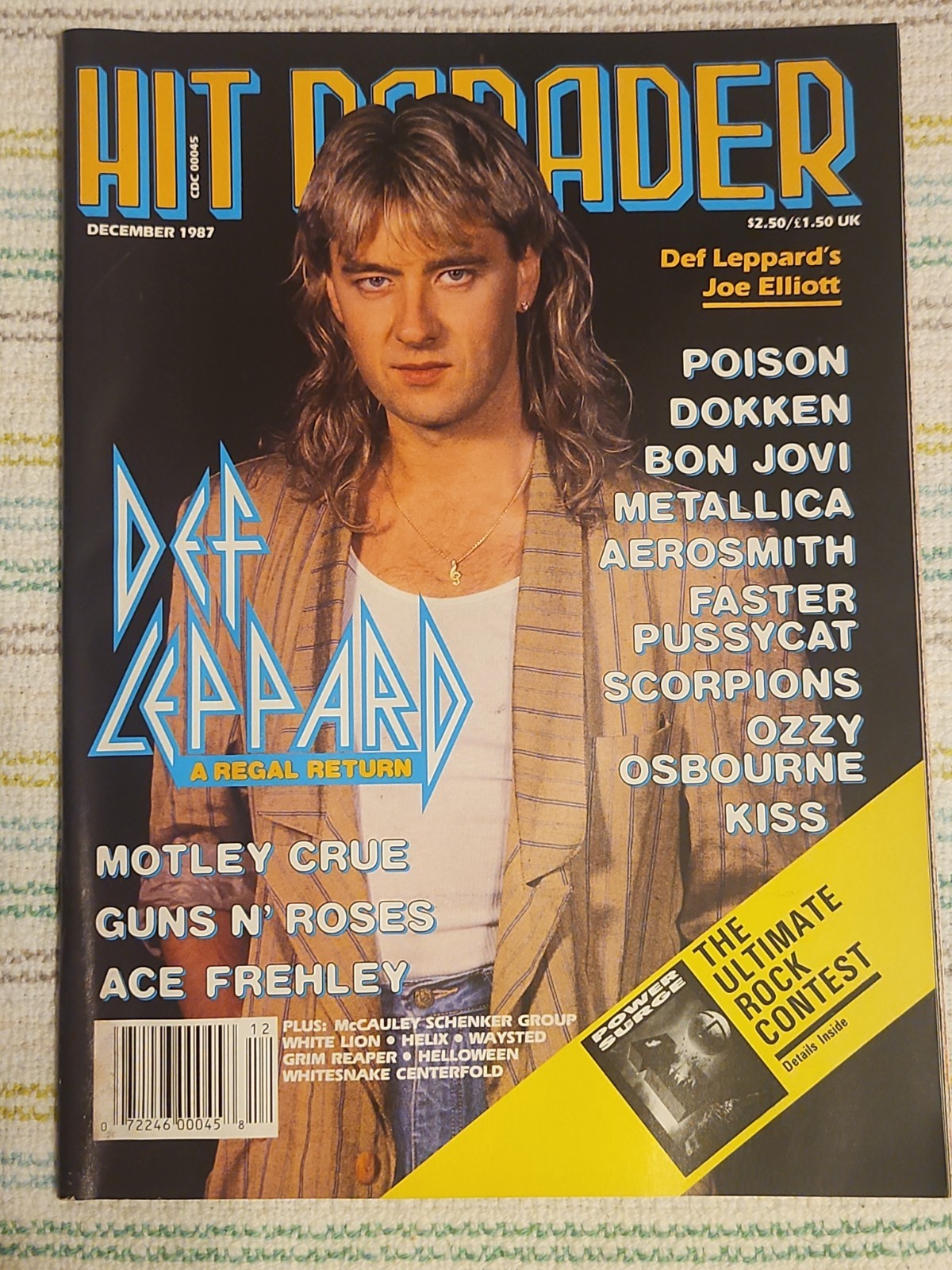 Hit Parader Magazine December 1987 Def Leppard,Ozzy, KISS, Motley Crue, Bon Jovi Hit Parader Magazine December 1987 Def Leppard,Ozzy, KISS, Motley Crue, Bon Jovi