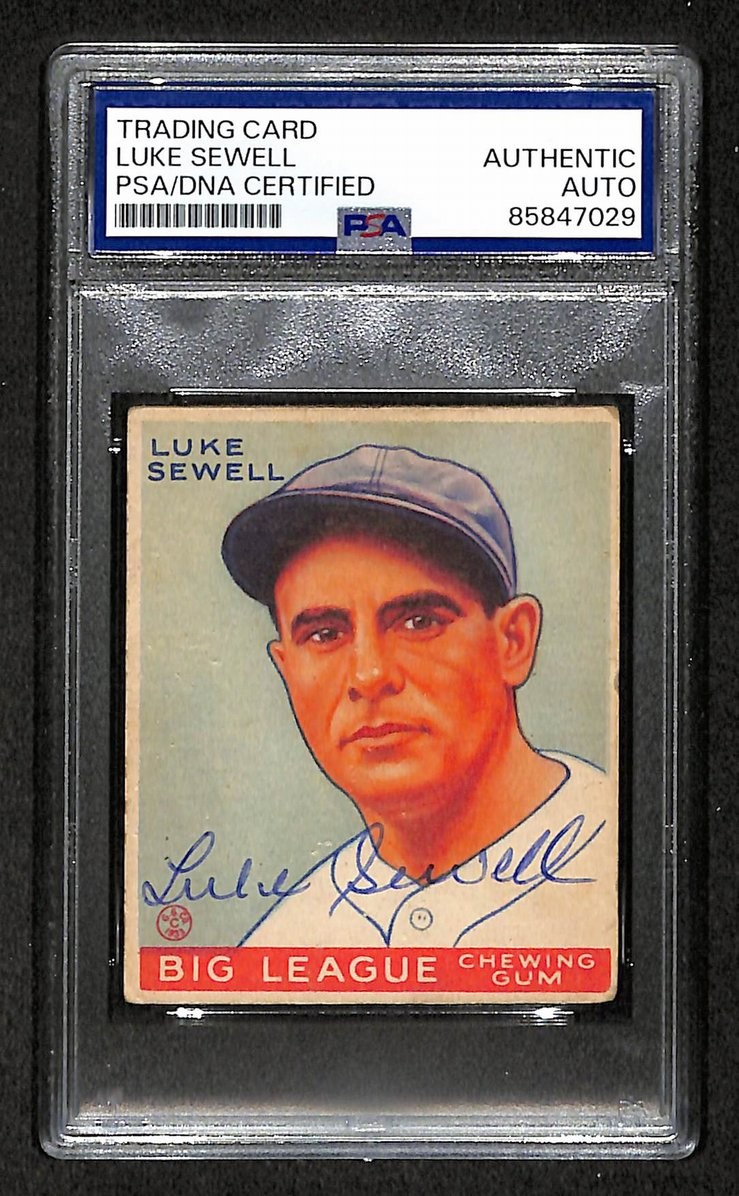 Luke Sewell 1933 Goudey Card #163 Senators Autographed/Signed PSA/DNA 210735 Luke Sewell 1933 Goudey Card #163 Senators Autographed/Signed PSA/DNA 210735