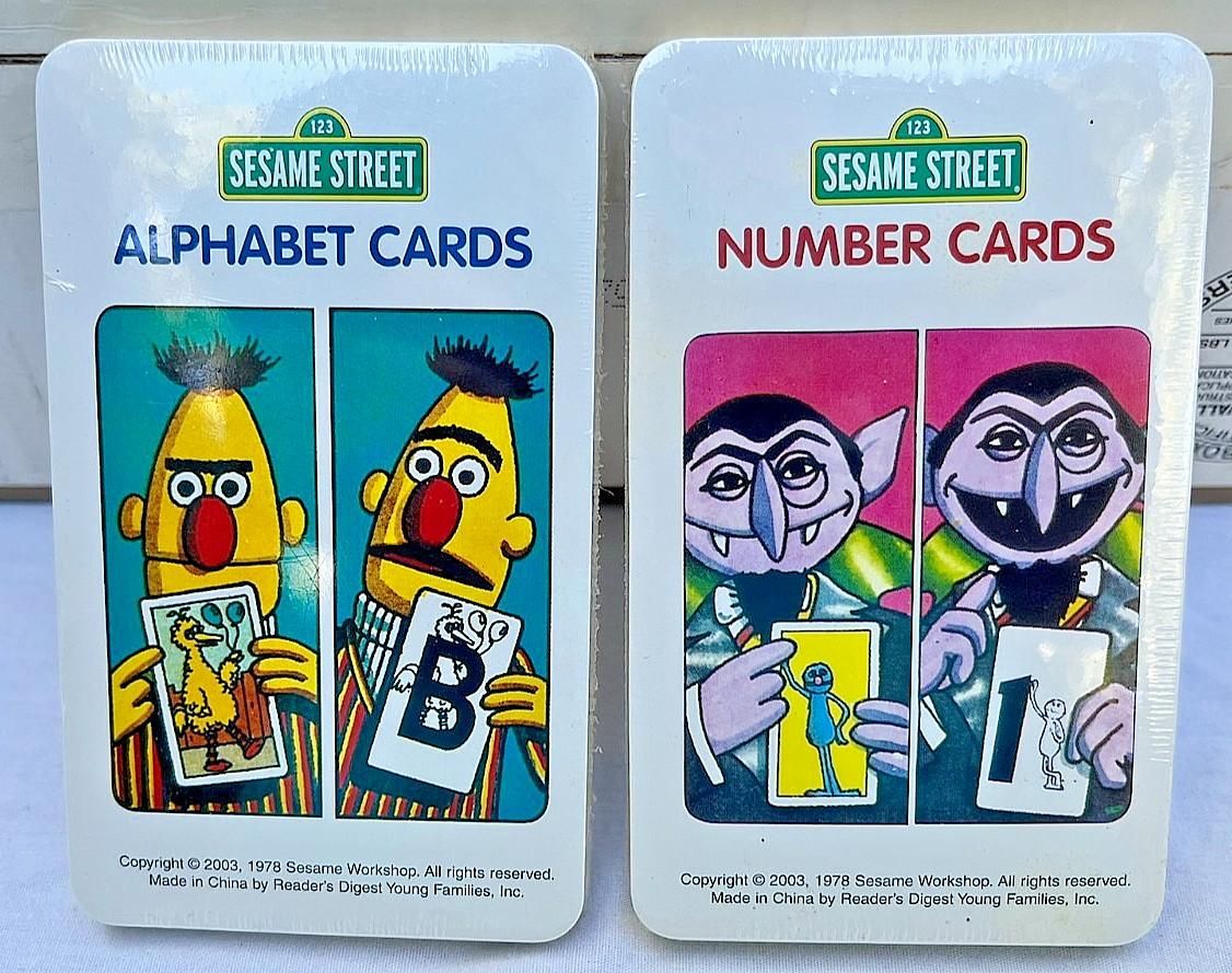 Sesame Street Alphabet & Number Cards 2003 1978 Reader's Digest READ NOTES 1-2-3