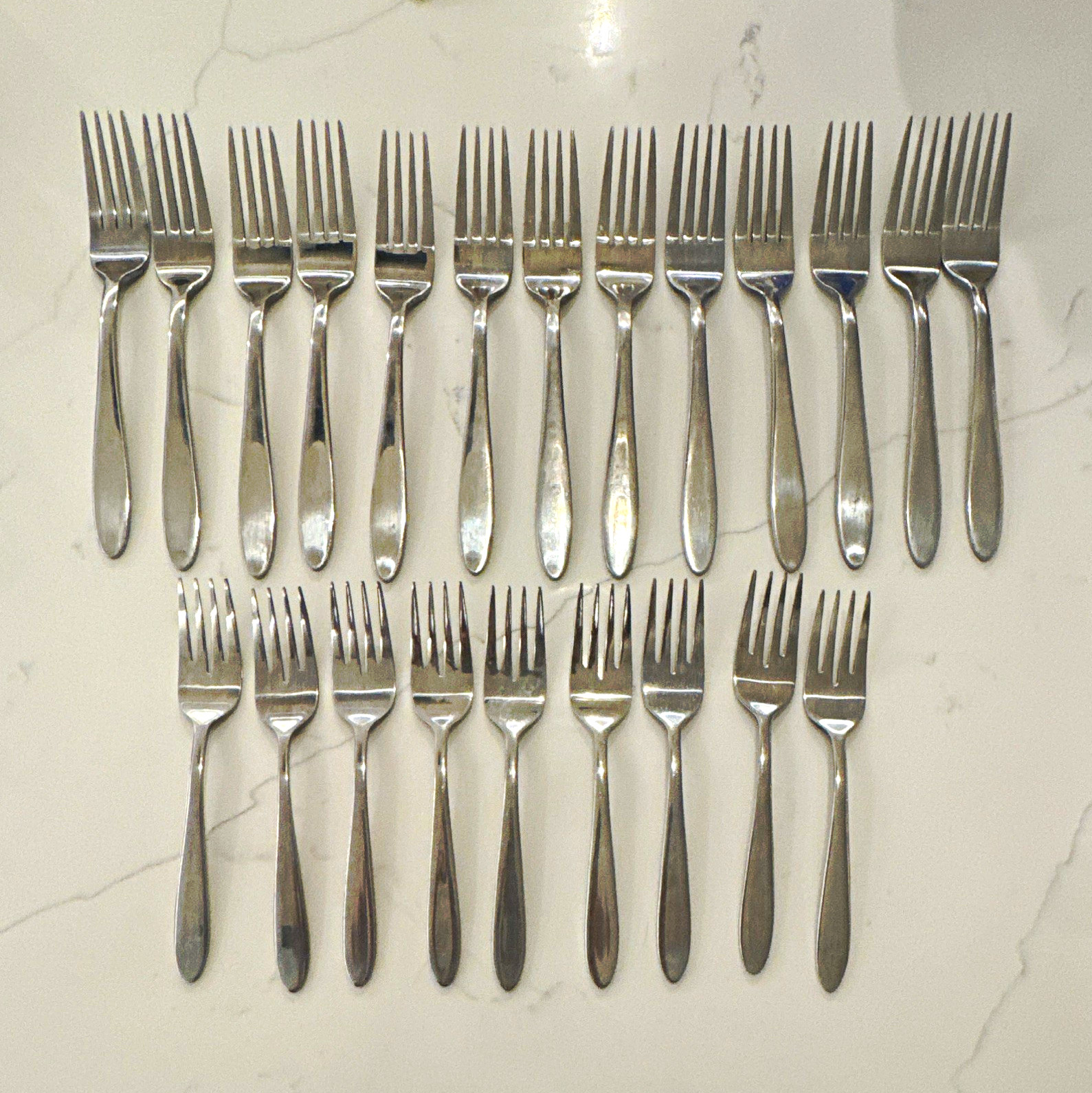 Oneida Mooncrest Stainless Flatware Replacement Forks Lot 22 (13 Dinner 9 Salad)