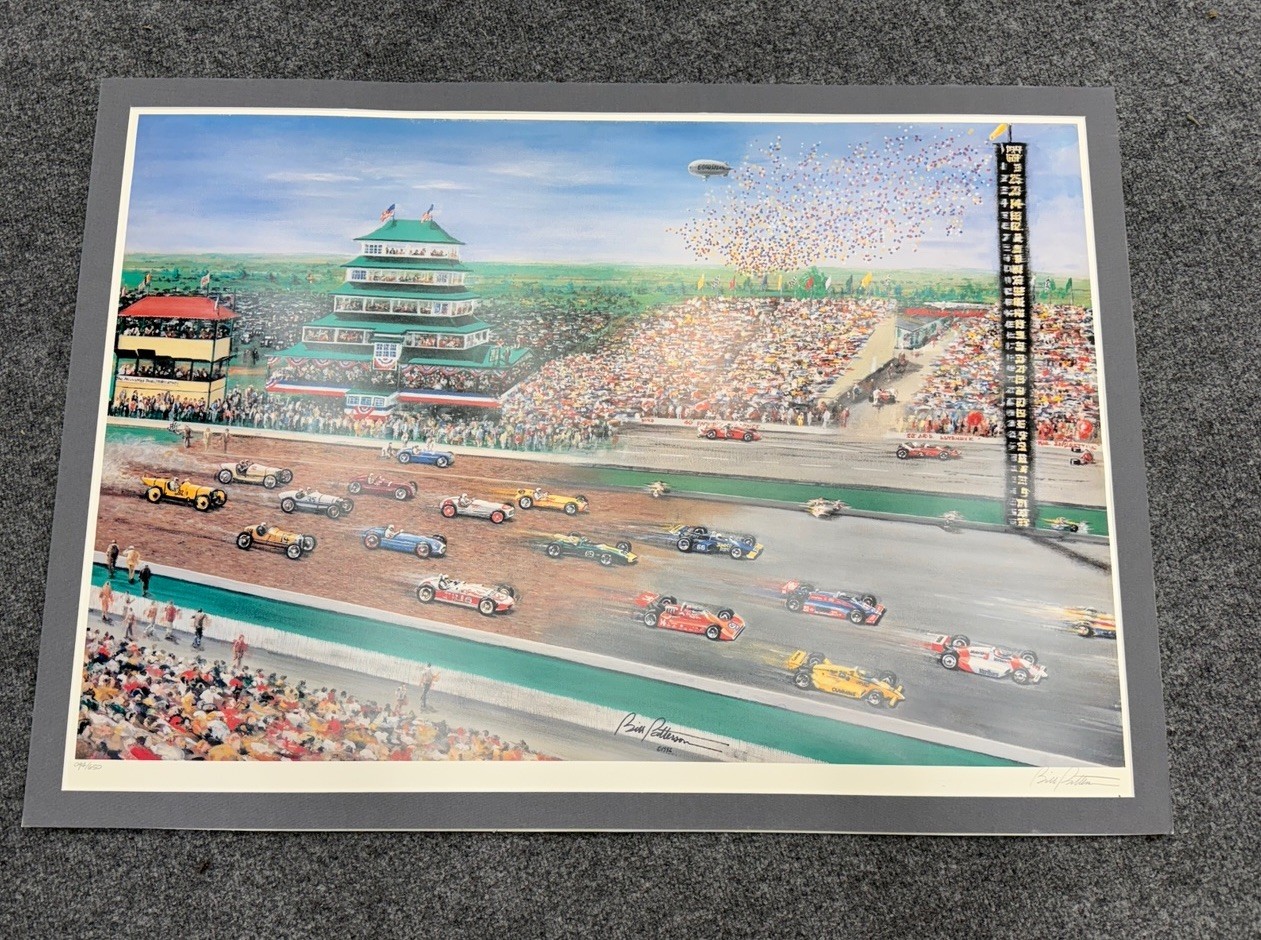 Bill Patterson “Racing Through Time” S/N Indianapolis 500 Indy Car Art Print