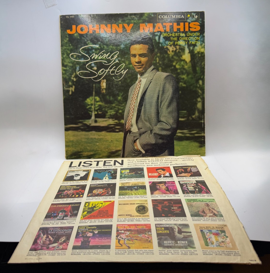 Johnny Mathis Swing Softly LP Vinyl Record Columbia CL 1165 Big Band SONICCLN