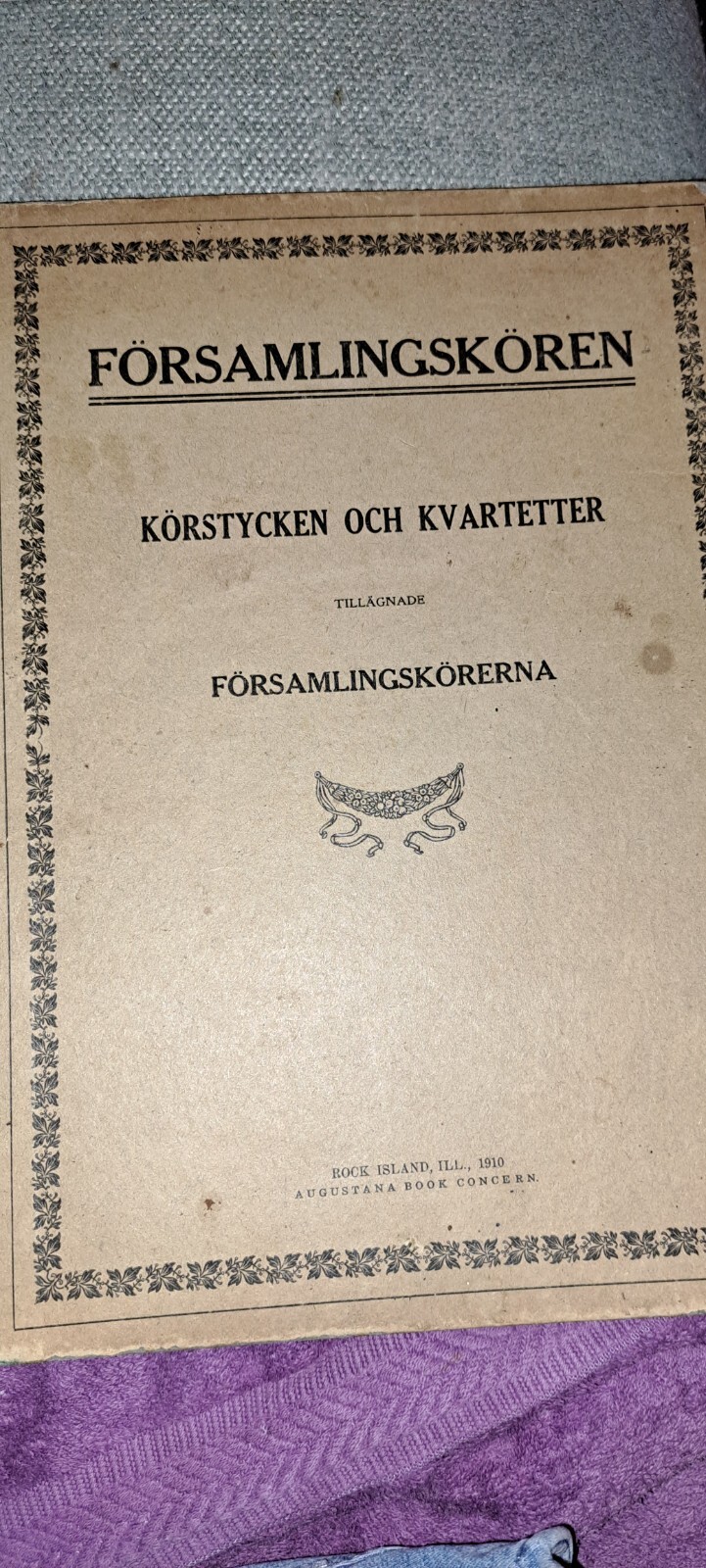 Vtg Swedish Folk Song Book 1910 FORSAMLINGSKOREN Sweden  European