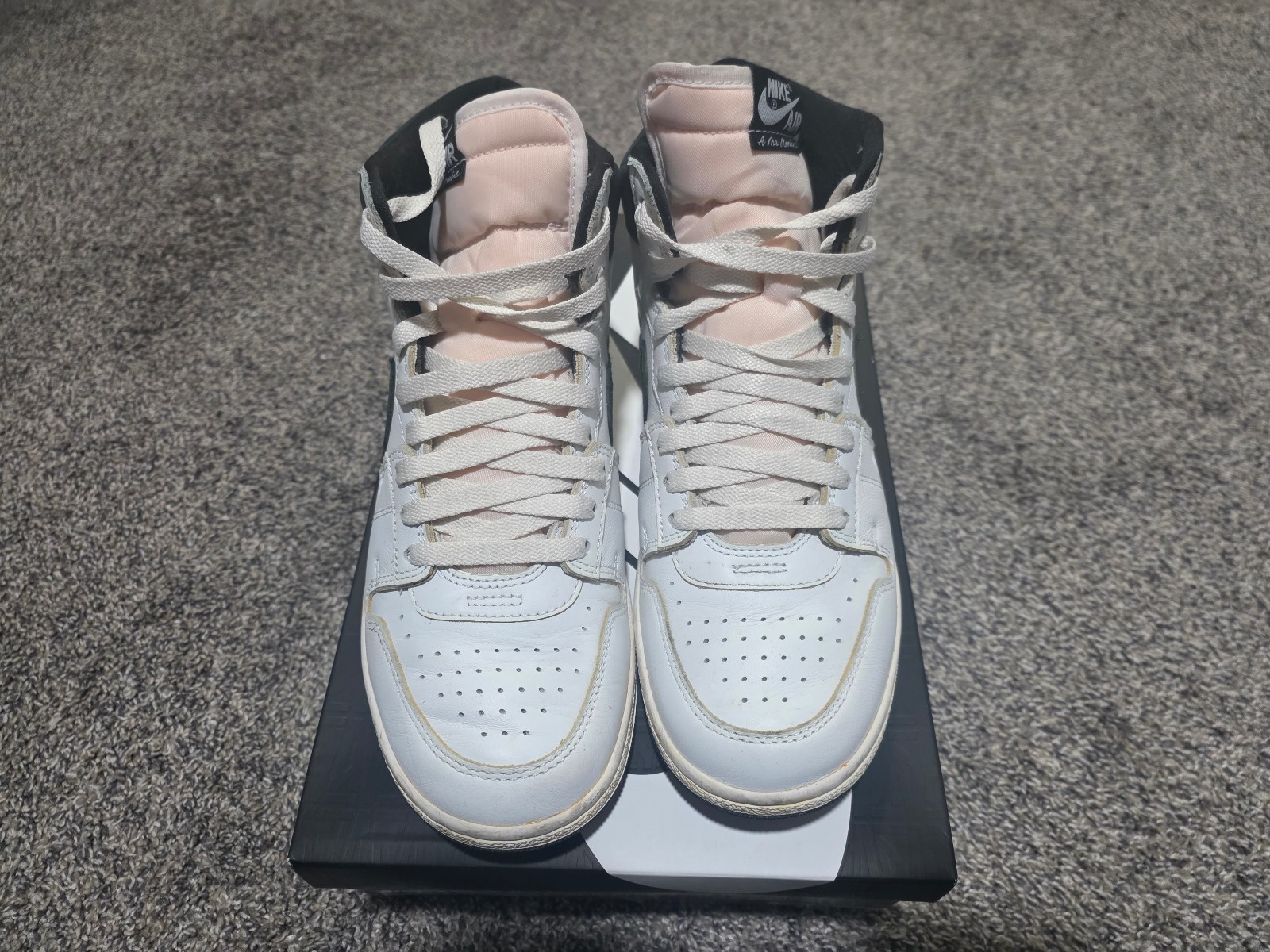 Size 10 - Jordan Air Ship PE SP x A Ma Maniere Mid White Black