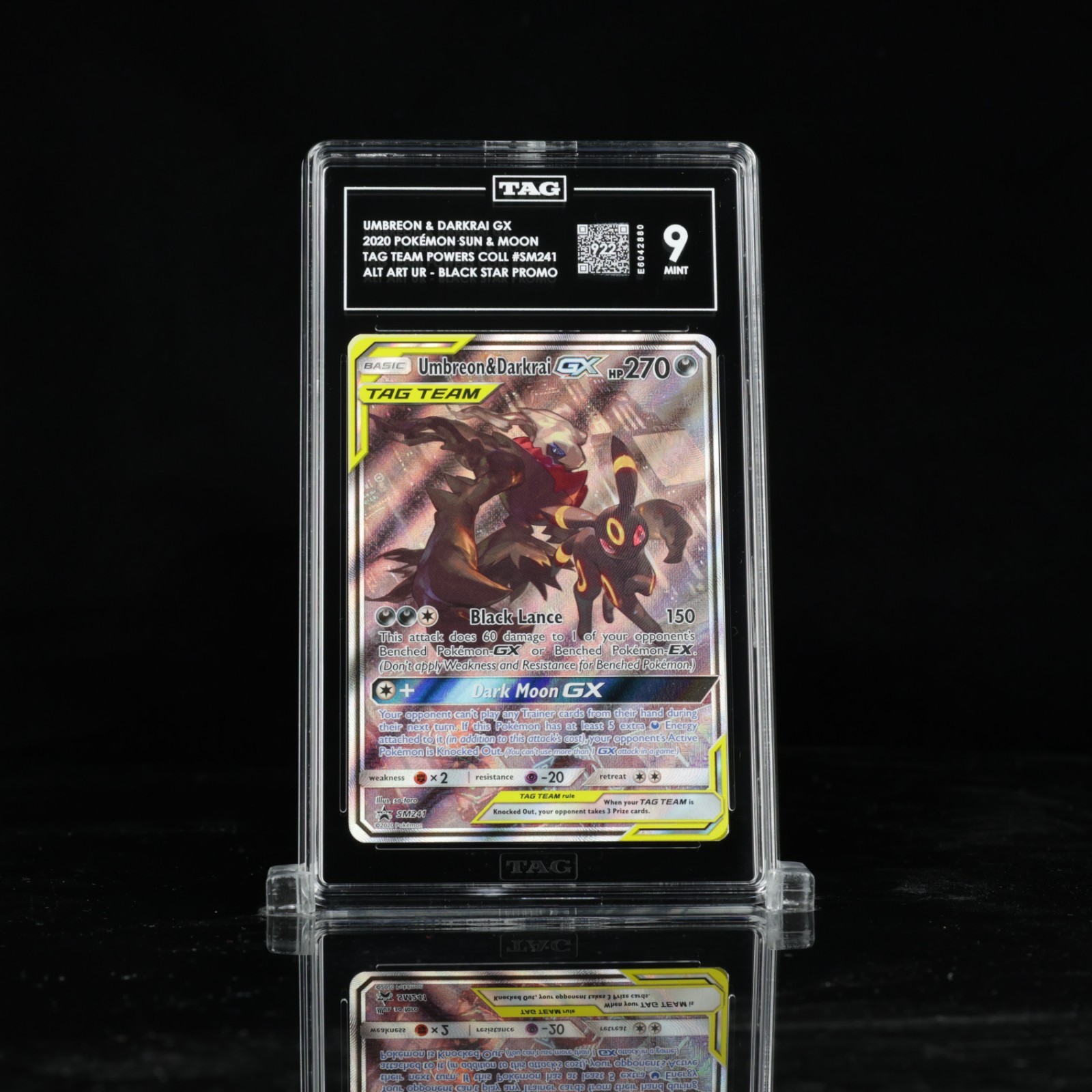 TAG 9 Mint Umbreon & Darkrai GX 2020 Pokémon Sun & Moon Tag Team Promo #SM241