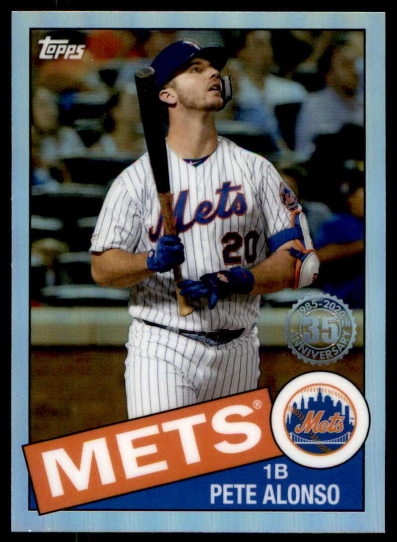 2020 TOPPS CHROME 1985 BASEBALL REFRACTORS #85TC-18 PETE ALONSO NEW YORK METS BA
