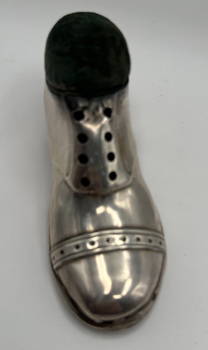 Rare Antique 1913 English Sterling Silver Shoe Pin Cushion S. Blanckensee & Son