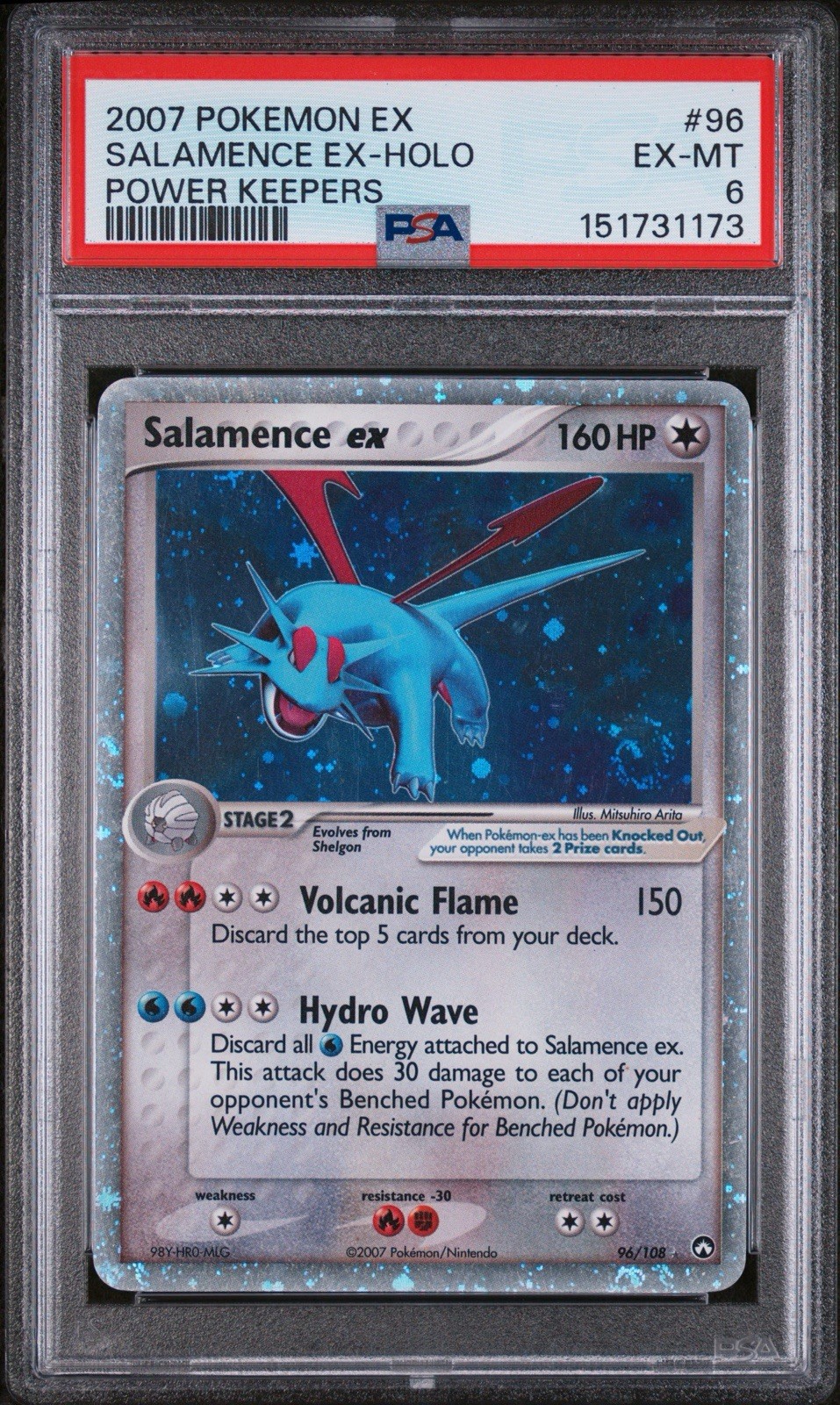 Salamence ex 96/108 EX Power Keepers Holo PSA 6 WITH SWIRL