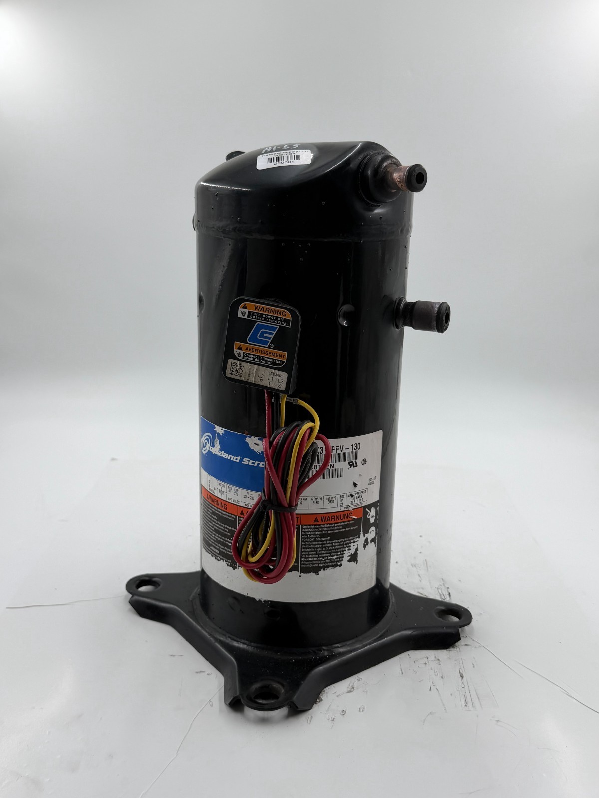 Copeland ZR34K3-PFV-130 Scroll Compressor 3-Ton 208-230V 1PH 32600 BTU R-22