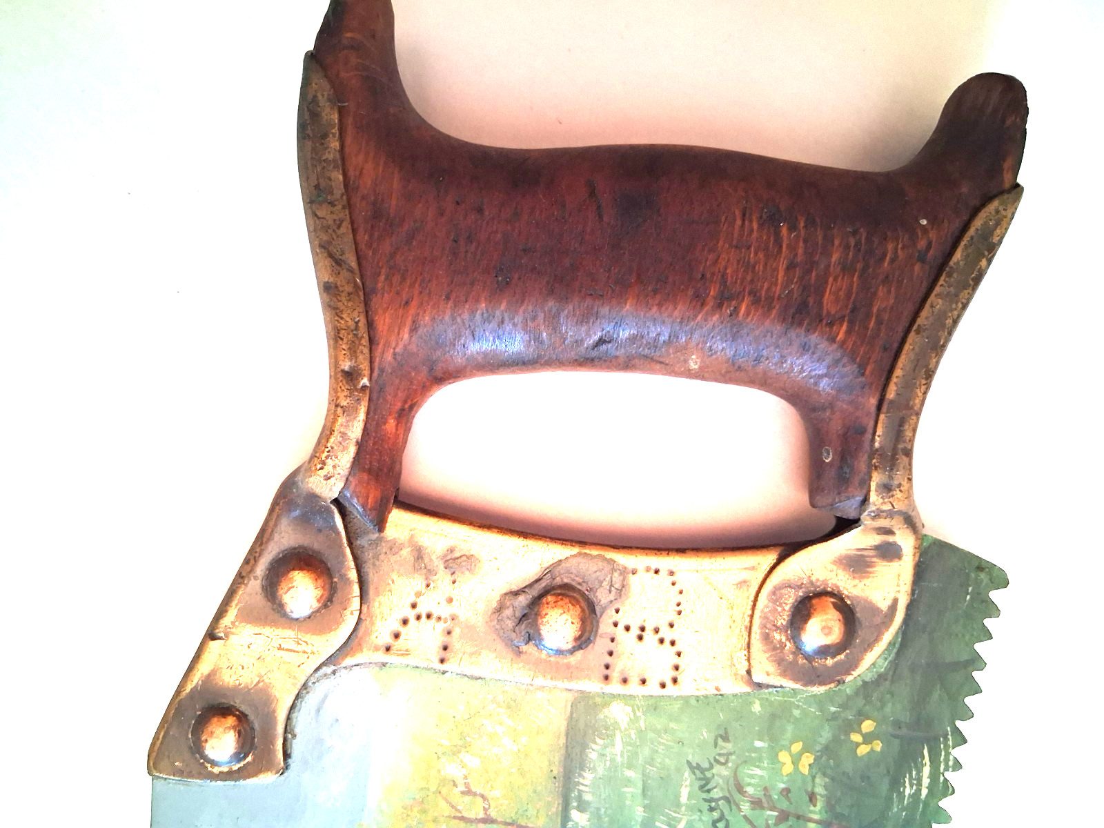 VINTAGE DISSTON D-24, HAND SAW, VERY EARLY WITH COPPER & ROSEWOOD HANDLE VINTAGE DISSTON D-24, HAND SAW, VERY EARLY WITH COPPER & ROSEWOOD HANDLE