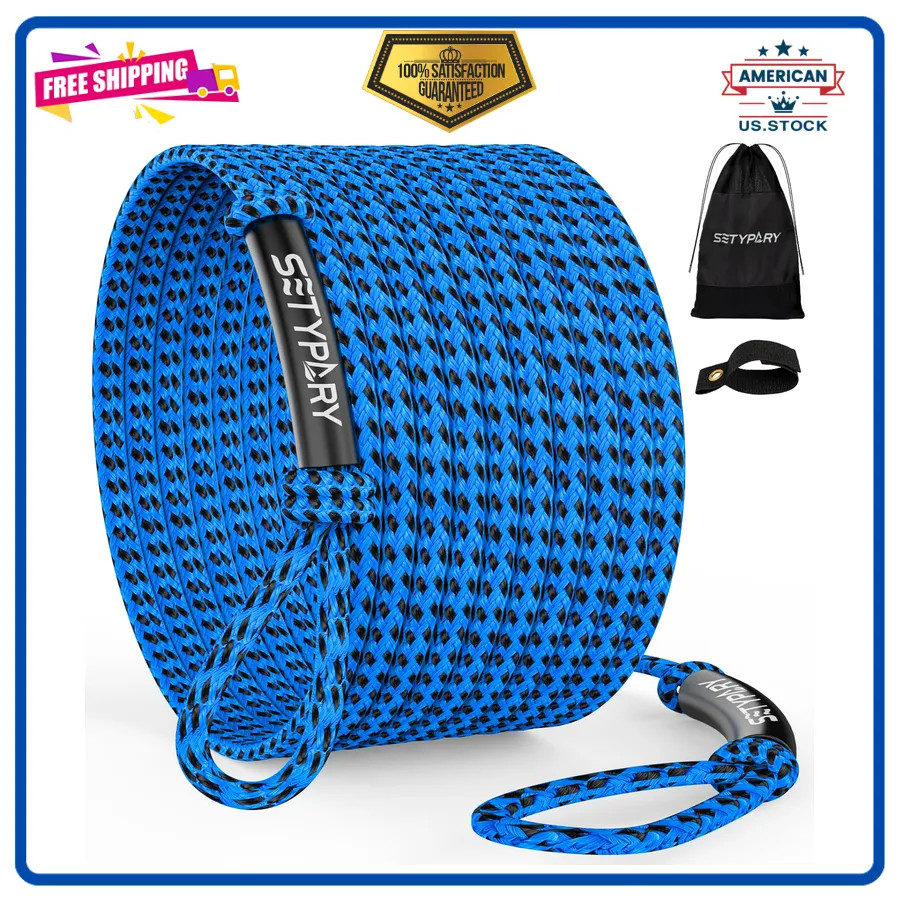 60ft Boat Tow Rope for 1-4 Person Tubing Heavy Duty Floating Watersports Rope