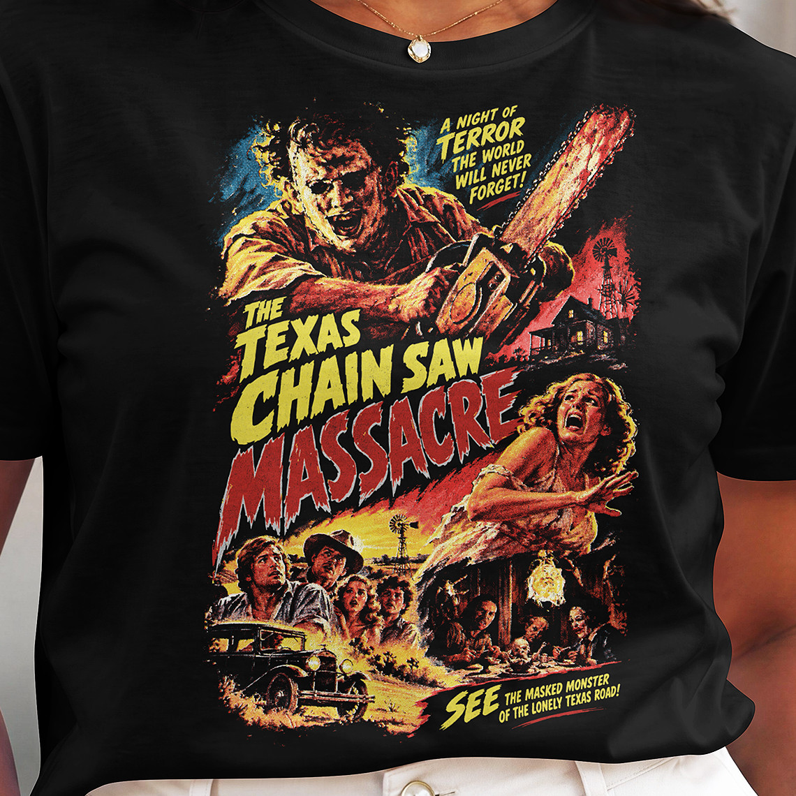 The Texas Chain Saw Massacre Tee - Leatherface Vintage Pulp Horror Poster Shirt