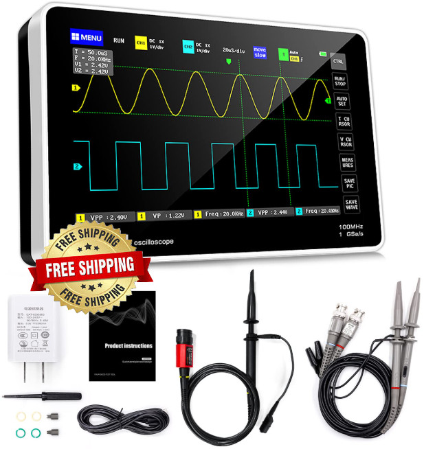 Osciloscopio Plus: osciloscopio portátil de mano con sonda de alto voltaje.neuvo Osciloscopio Plus: osciloscopio portátil de mano con sonda de alto voltaje.neuvo