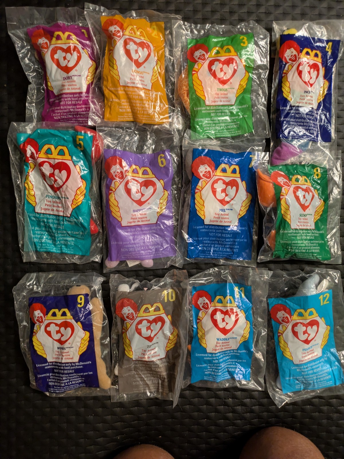 McDonalds TY Teenie Beanie Babies 1998 Complete set of 12 NIB Sealed Vintage McDonalds TY Teenie Beanie Babies 1998 Complete set of 12 NIB Sealed Vintage