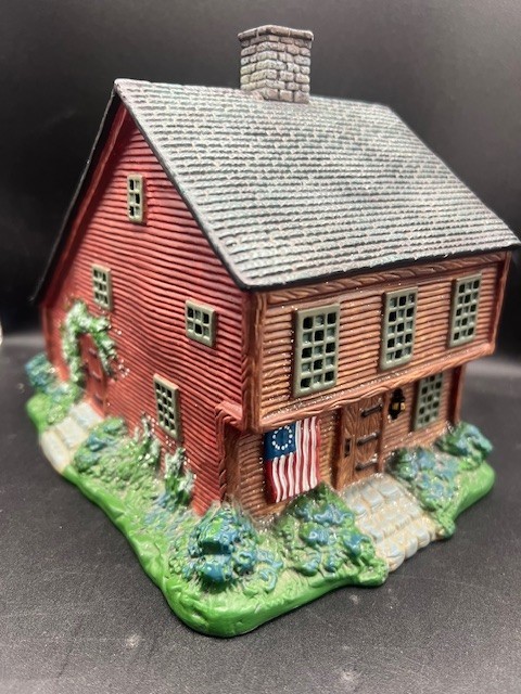 1996 Red Saltbox Lang and Wise Old Stonington Folk Art Village Christmas 1st Ed.