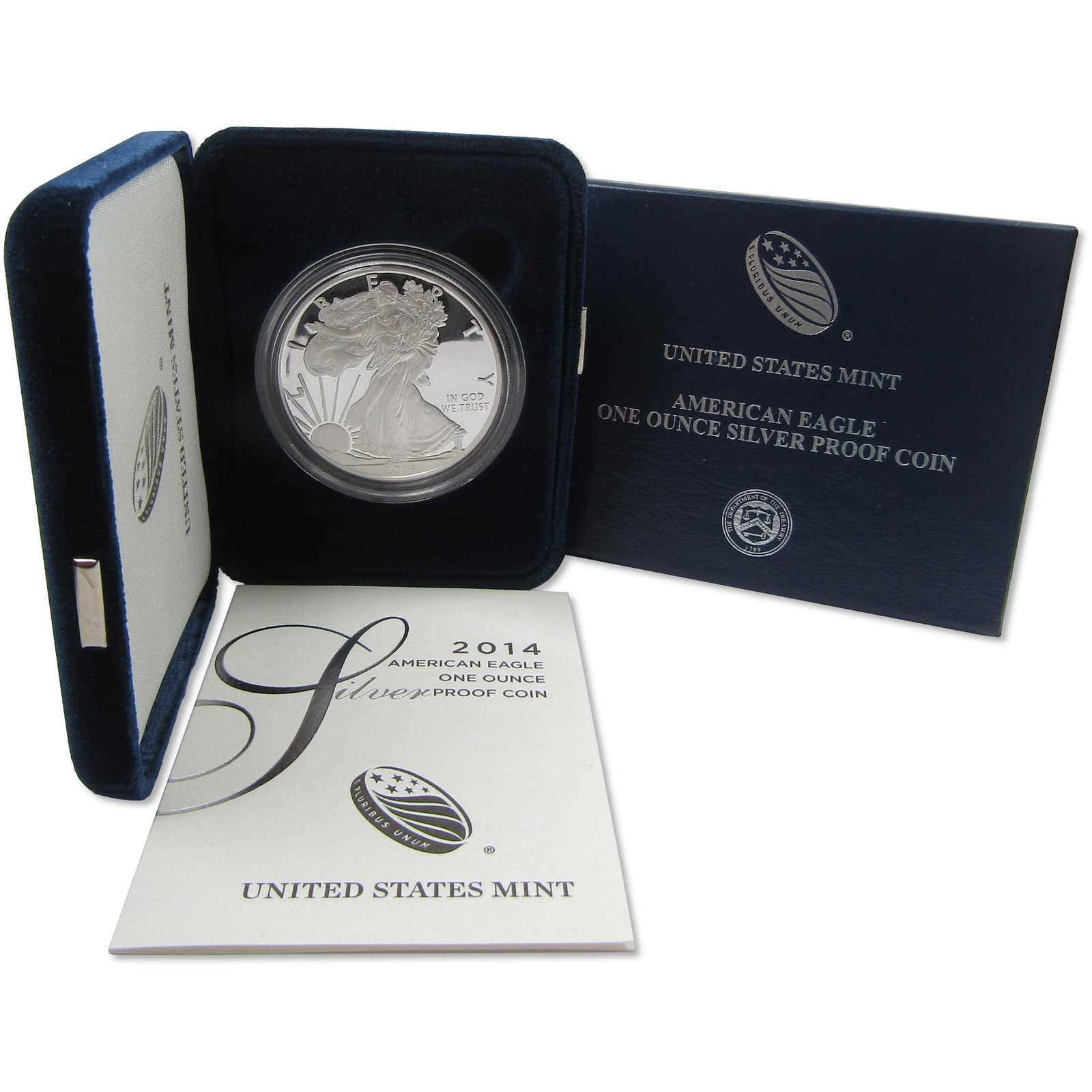 2014 W American Silver Eagle Proof $1 Coin Collectible OGP COA