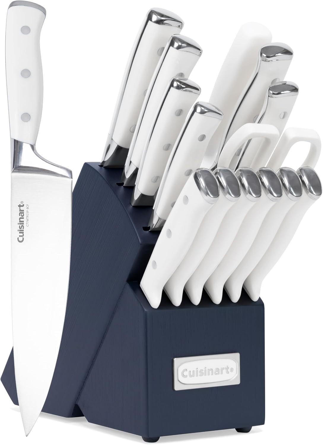 Cuisinart 15-Pc Forged Triple Rivet Knife Set w/ Block High Carbon Steel Cuisinart 15-Pc Forged Triple Rivet Knife Set w/ Block High Carbon Steel