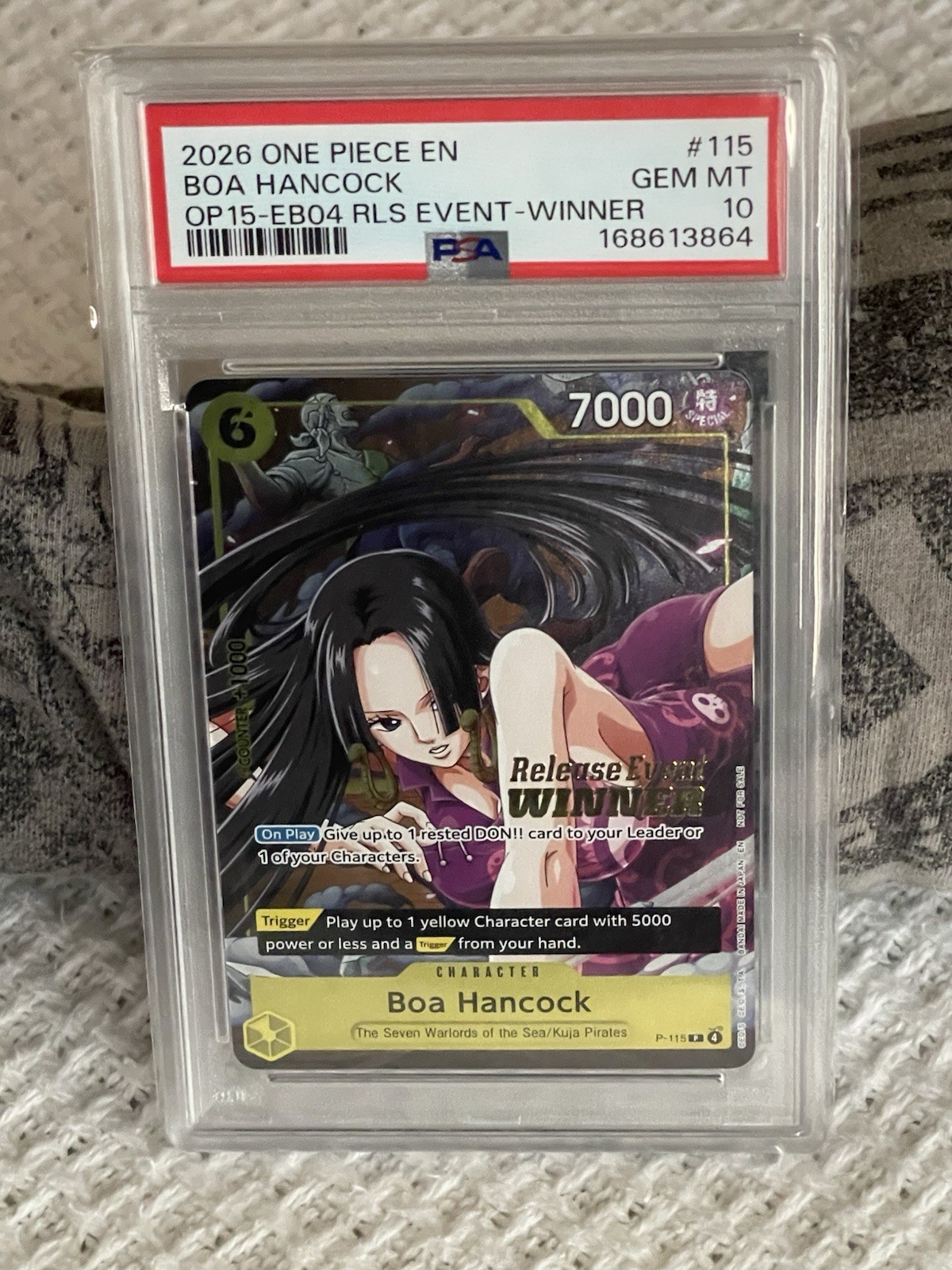 2026 One Piece Boa Hancock P-115 EB04 Release Event Winner PSA 10 GEM MINT 2026 One Piece Boa Hancock P-115 EB04 Release Event Winner PSA 10 GEM MINT