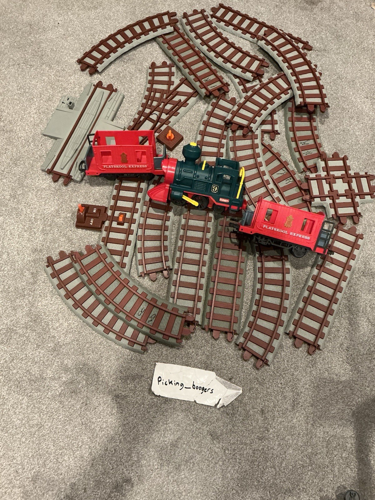 Vintage 1988 Playskool Express Train Set w/ Engine Cars Track Untested