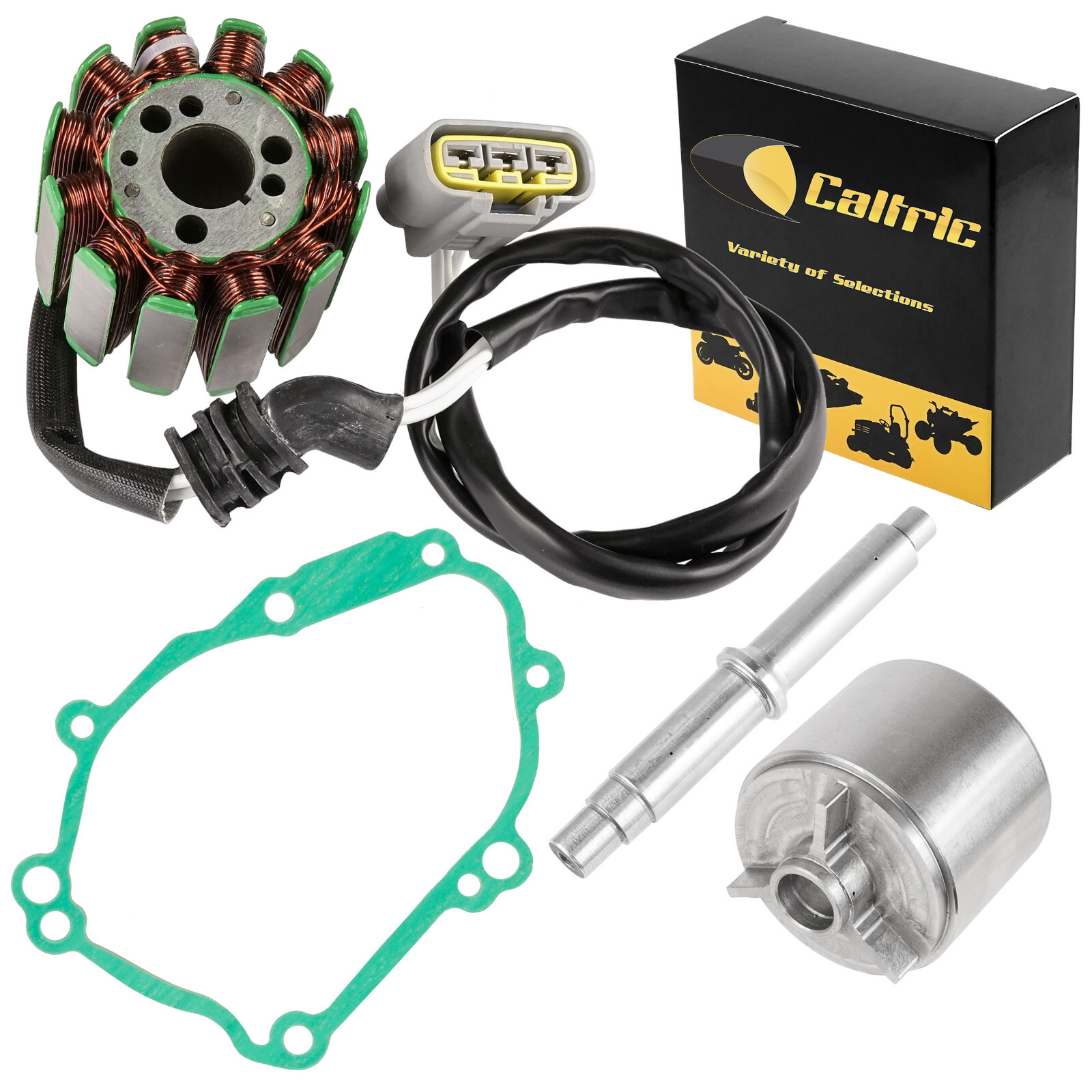 Caltric Charging Coil Stator & Flywheel with Gasket for Yamaha YZF R1 2004-2008