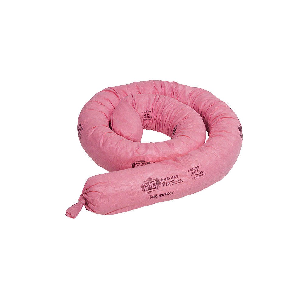 PIG HA1010 Absorb Sock,Chem/Hazmat,10ft L,PK2 30RC47
