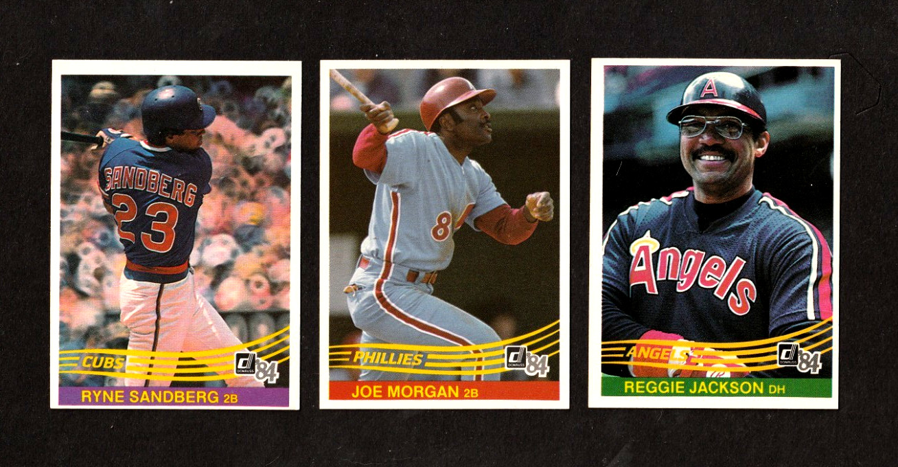 1984 Donruss Baseball Lot Of 3 HOF\'ers Sandberg,Morgan,Jackson Nm/Mt 1984 Donruss Baseball Lot Of 3 HOF\'ers Sandberg,Morgan,Jackson Nm/Mt