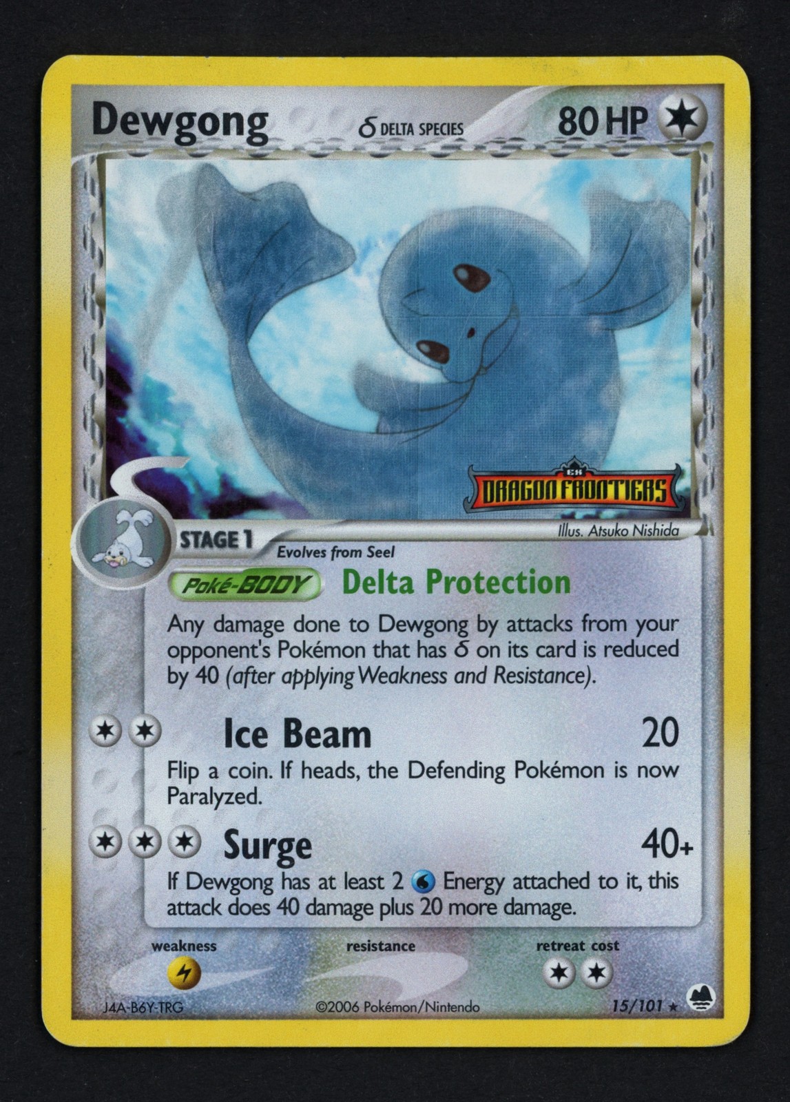 Dewgong 15/101 Reverse Holofoil Delta Species Dragon Frontiers Rare Pokemon TCG