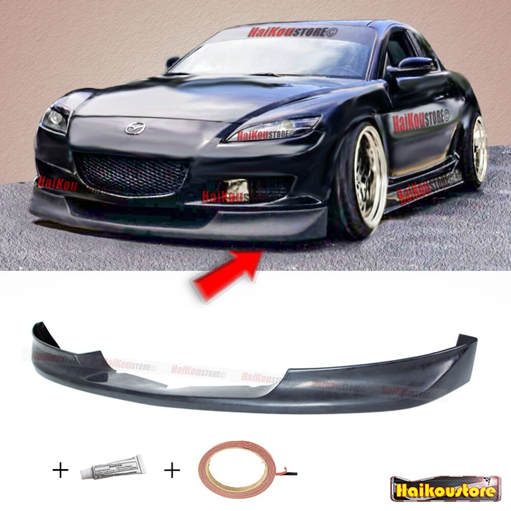 For 04-08 Mazda RX-8 RX8 Sport Style Front Lip Urethane Add-On Bumper Spoiler For 04-08 Mazda RX-8 RX8 Sport Style Front Lip Urethane Add-On Bumper Spoiler