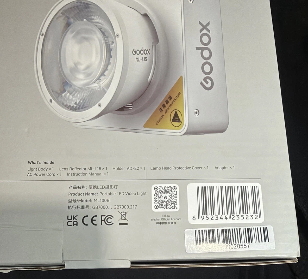 US Godox ML100Bi Bi-Color LED Video Light 120W Portable LED Continuous Light US Godox ML100Bi Bi-Color LED Video Light 120W Portable LED Continuous Light
