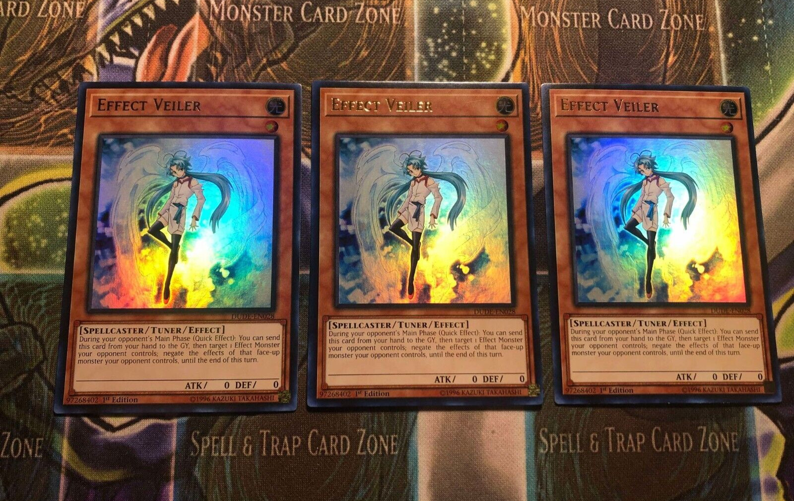 *** 3X EFFECT VEILER 3X *** PLAYSET 1ST EDITION ULTRA RARE DUDE-EN028 NM YUGIOH