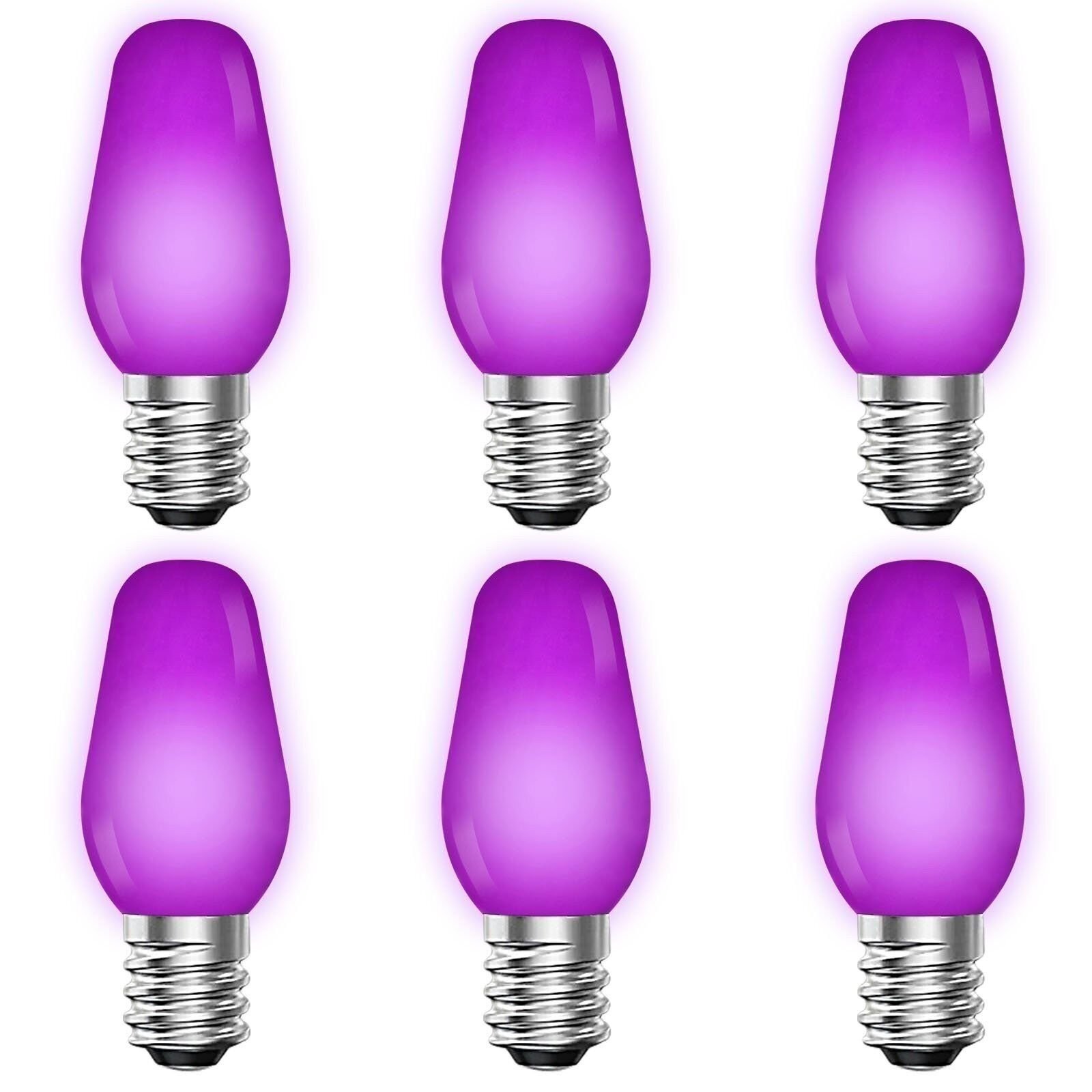 Luxrite C7 LED Purple Light Bulb for String Lights 0.5W E12 UL Outdoor 6 Pack Luxrite C7 LED Purple Light Bulb for String Lights 0.5W E12 UL Outdoor 6 Pack