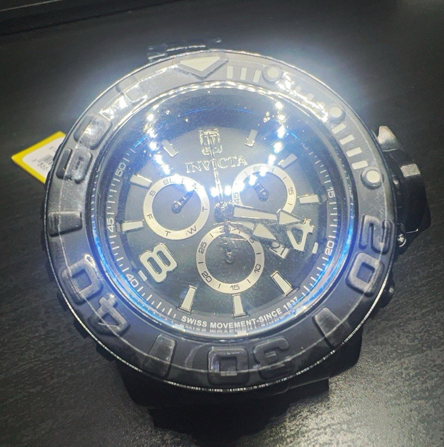 Invicta Men\'s Analog Quartz Watch Black Dial 58 MM On Sale
