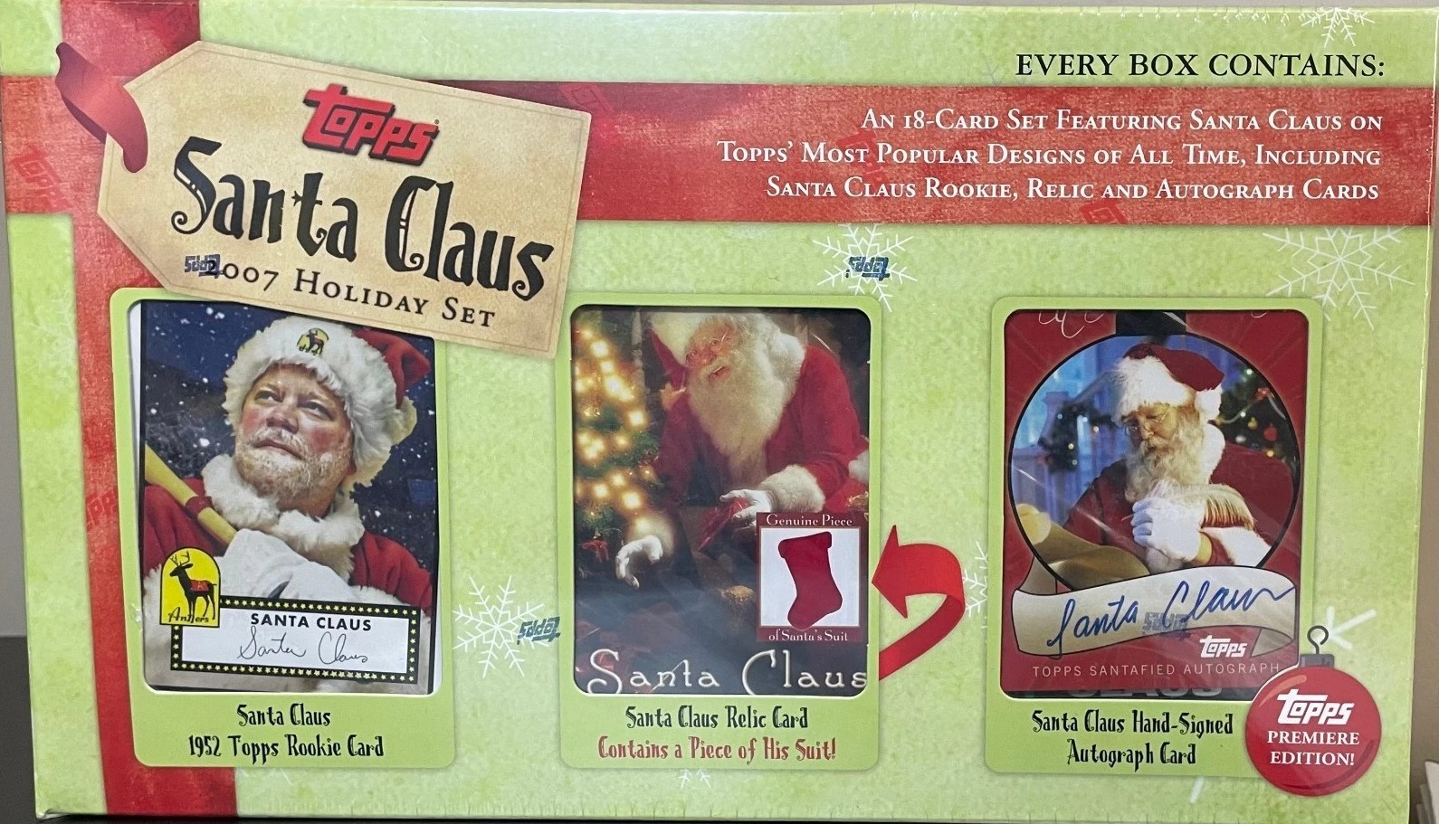 2007 TOPPS SANTA CLAUS HOLIDAY SET W/ROOKIE RELIC & AUTO CARDS FACTORY SEALED