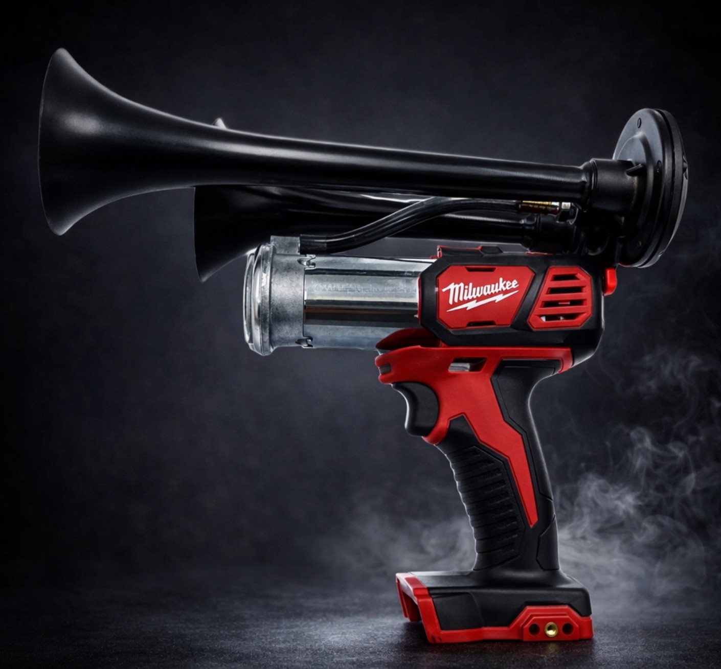 GatorBlast™For Milwaukee 18V Battery Drill Train Air Horn Dual Trumpets Loud