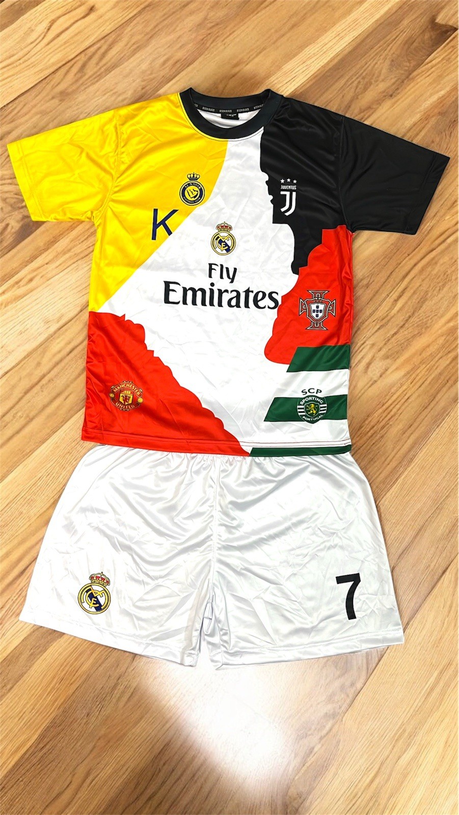 Ronaldo Fan Inspired Tribute Shirt/Shorts | Hand-Stitched | Career Design