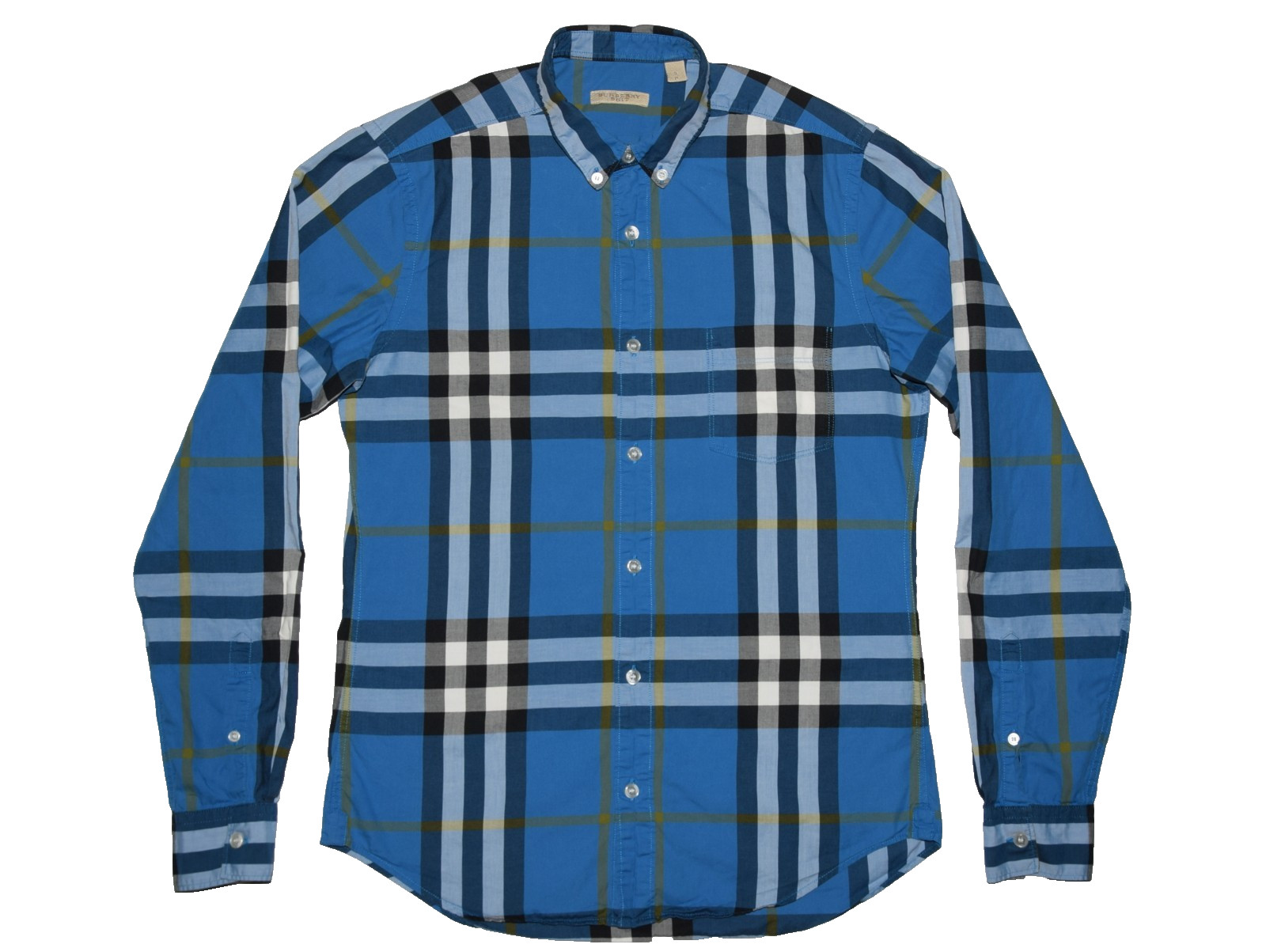 MEN\'S BURBERRY BRIT GIANT NOVA CHECK LONG SLEEVE SHIRT SIZE S SLIM FIT P2P 19.2\