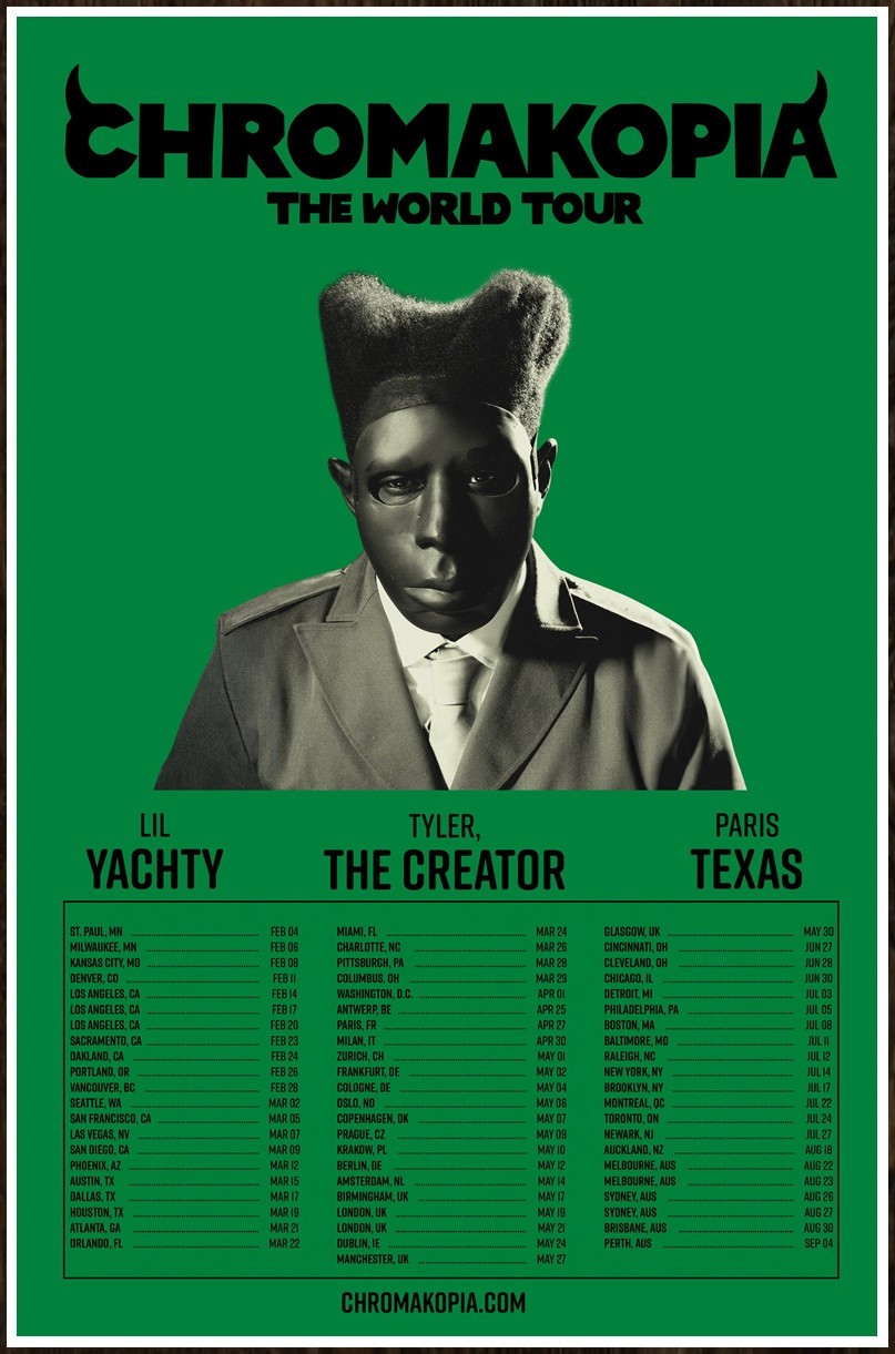 TYLER THE CREATOR | LIL YACHTY Chromakopia World Tour 2025 Ltd Ed RARE Poster