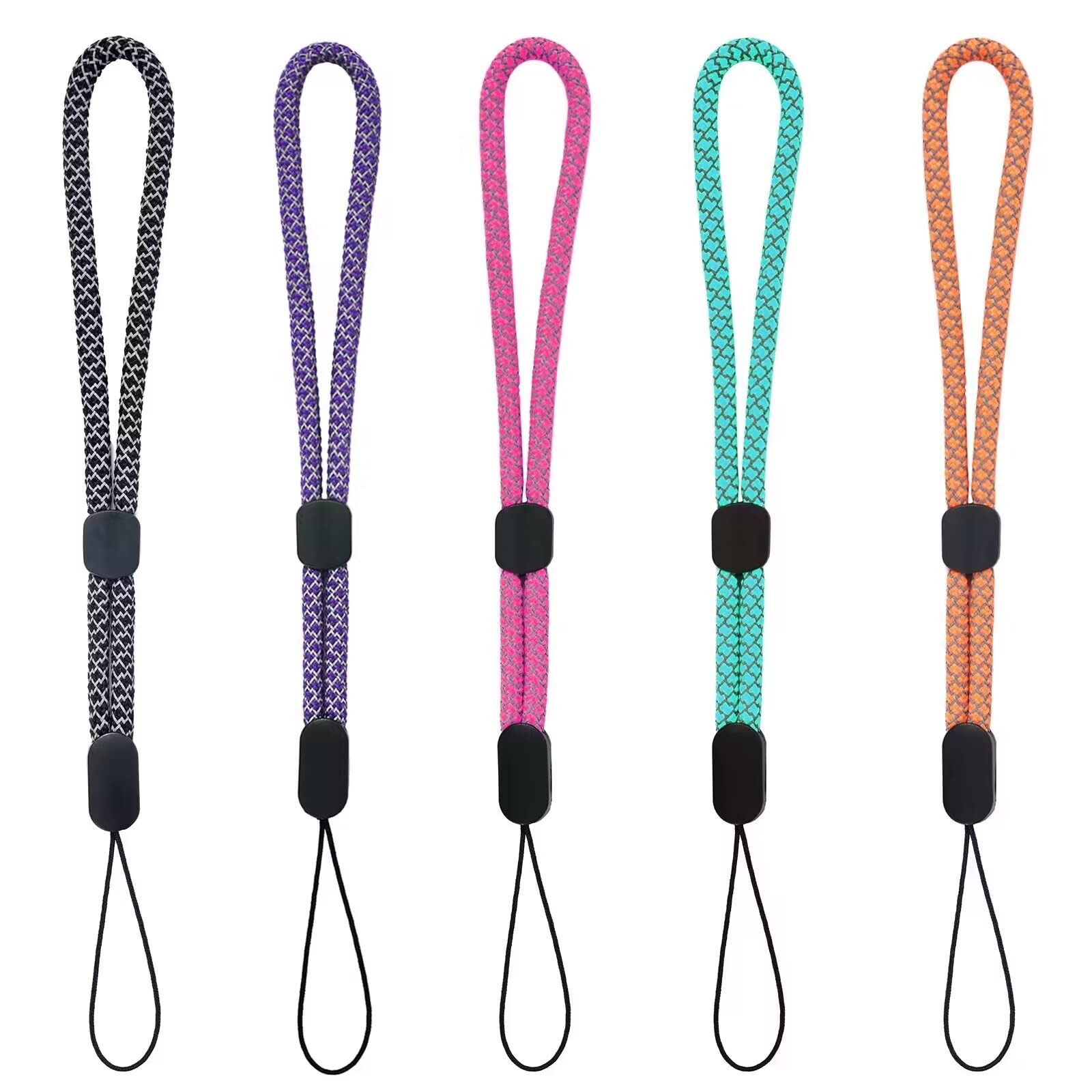 YOUOWO 5 PACK Wrist Lanyards Reflective Hand Srap 5 PCS, Colors-5pcs 