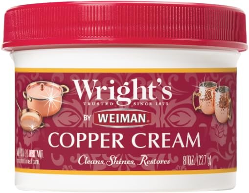 Copper, Brass Cream Cleaner - 8 Ounce - Gently Cleans and Removes Tarnish Wit...
