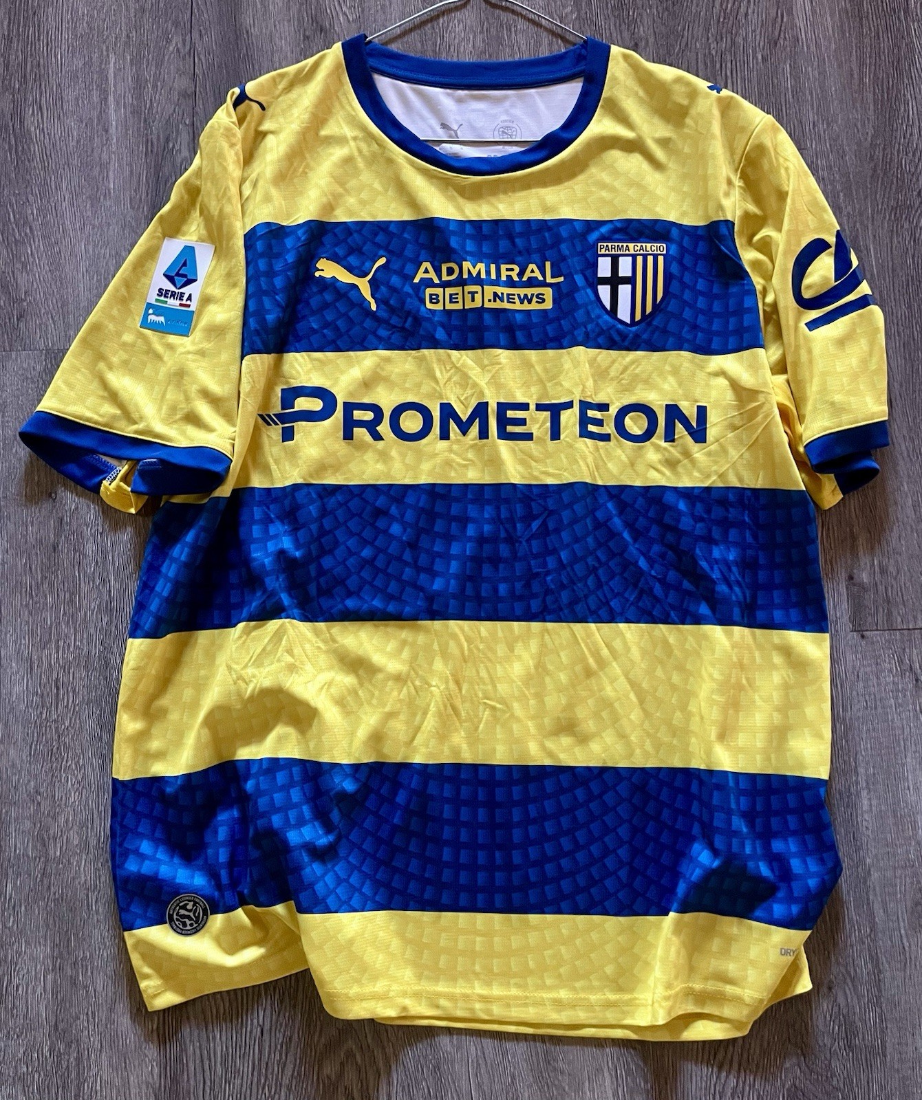 PUMA AC Parma Match Worn Jersey 2026 ELPHEGE 23 Yellow Short Sleeve XL