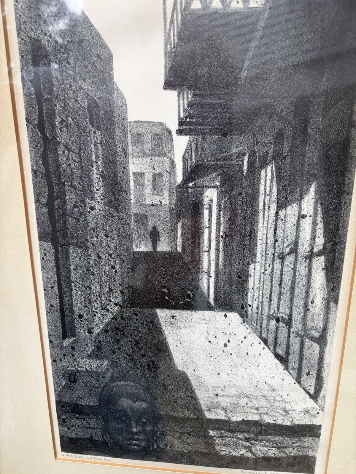 Louis Lozowick 1892-1973 Original Litho Pencil Signed Safed Israel Framed Louis Lozowick 1892-1973 Original Litho Pencil Signed Safed Israel Framed