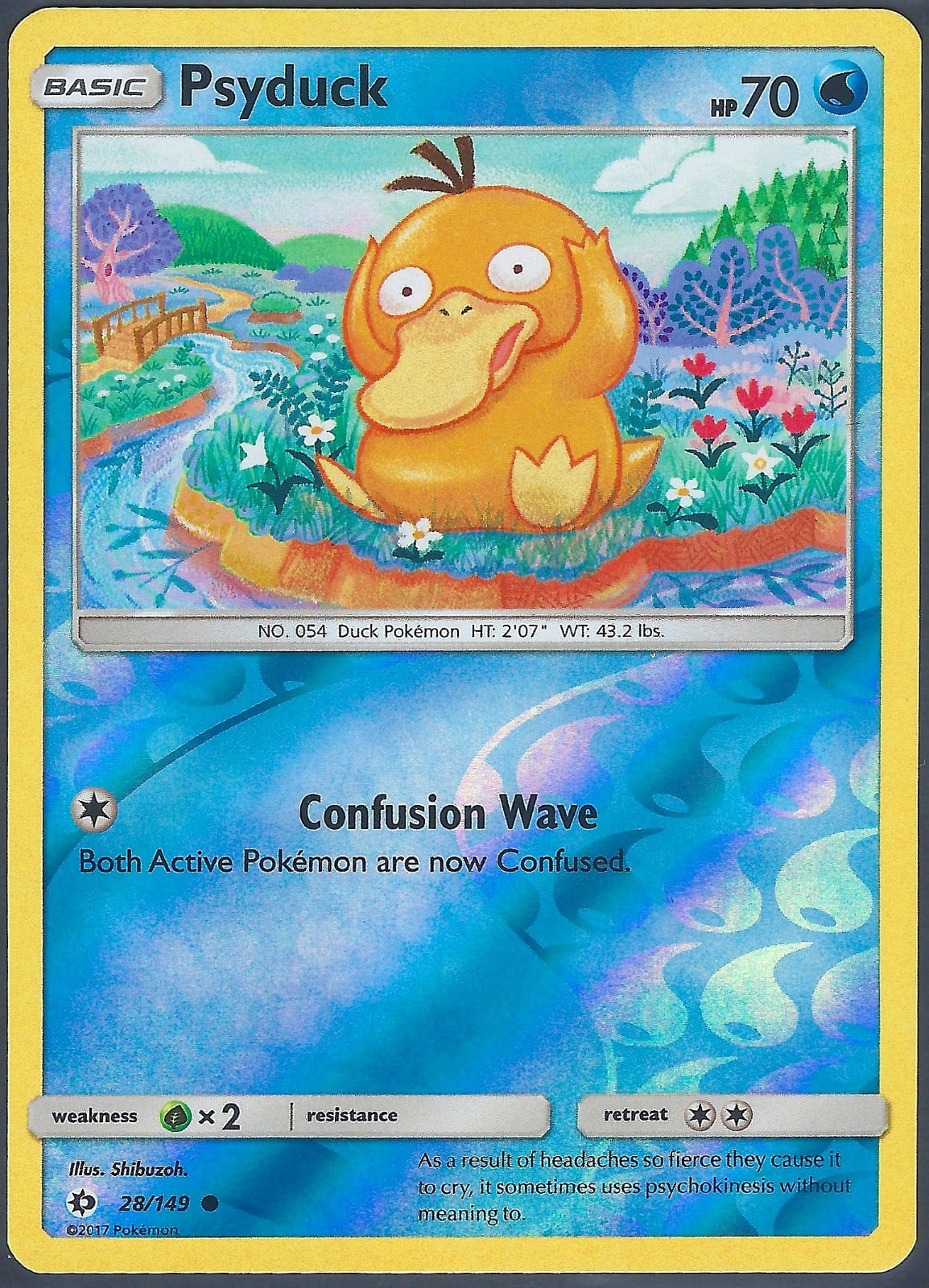 Psyduck 28/149 Sun & Moon Base Set Reverse Holo LP Psyduck 28/149 Sun & Moon Base Set Reverse Holo LP