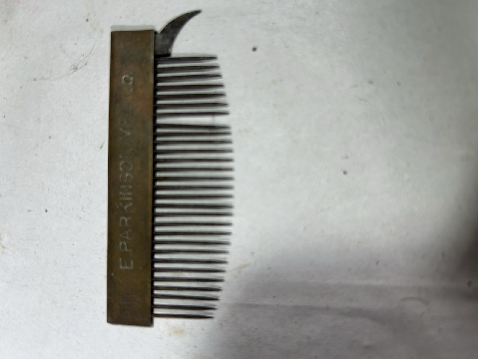 Vintage Royal Parkinson Metal Comb Lice Early Collectible Civil War Vintage Royal Parkinson Metal Comb Lice Early Collectible Civil War