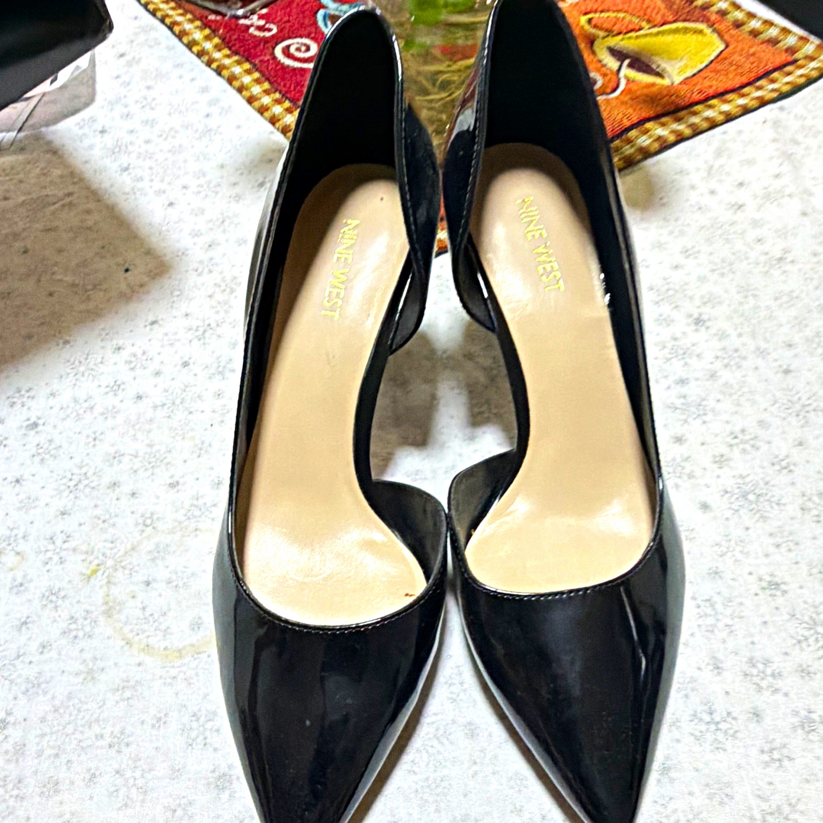 Nine West Women’s Black Pointed Toe Stiletto Pump Heels Slip-On 8.5 M