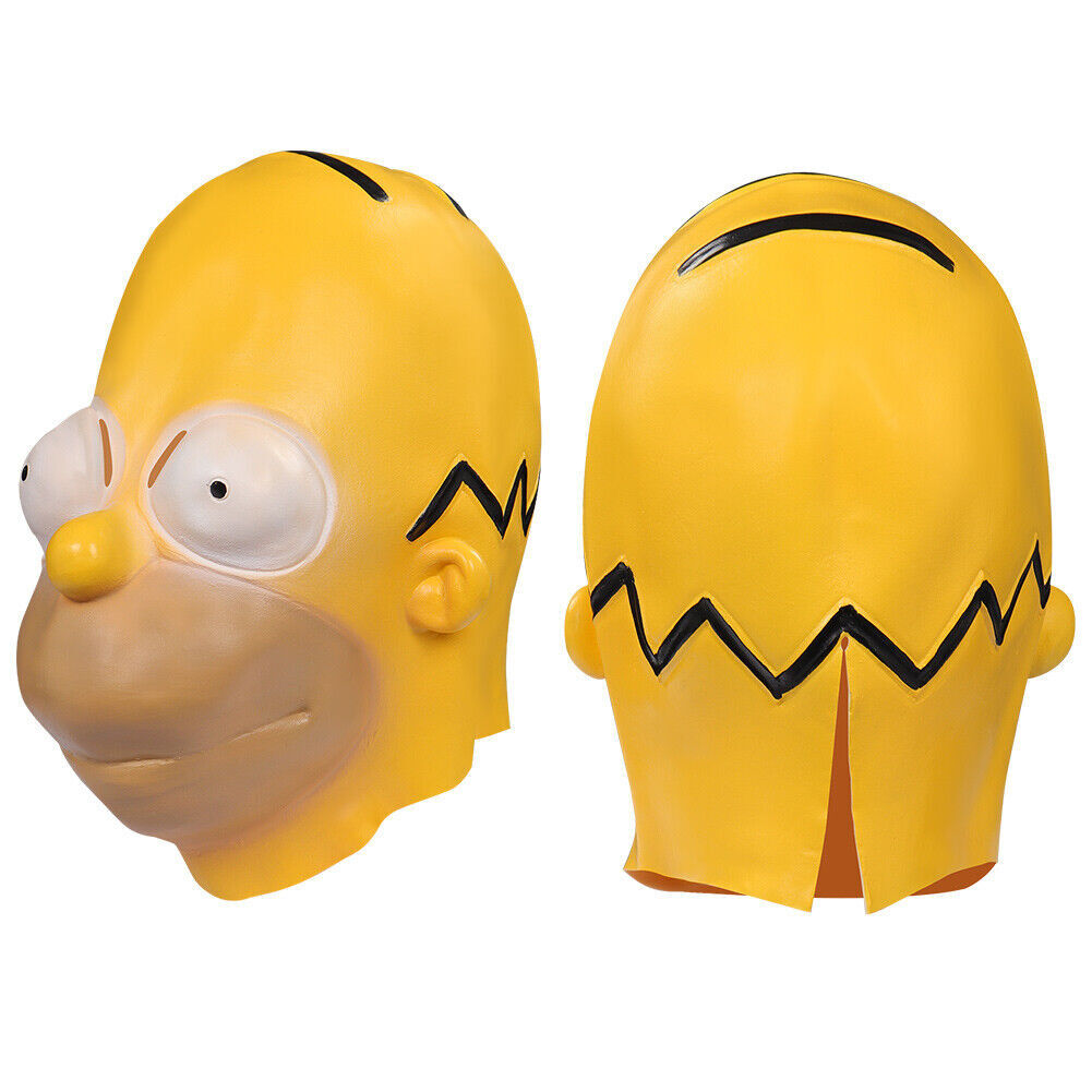 Homer Jay Simpson Mask Role Play Latex Mask Helmet Masquerade Props Homer Jay Simpson Mask Role Play Latex Mask Helmet Masquerade Props
