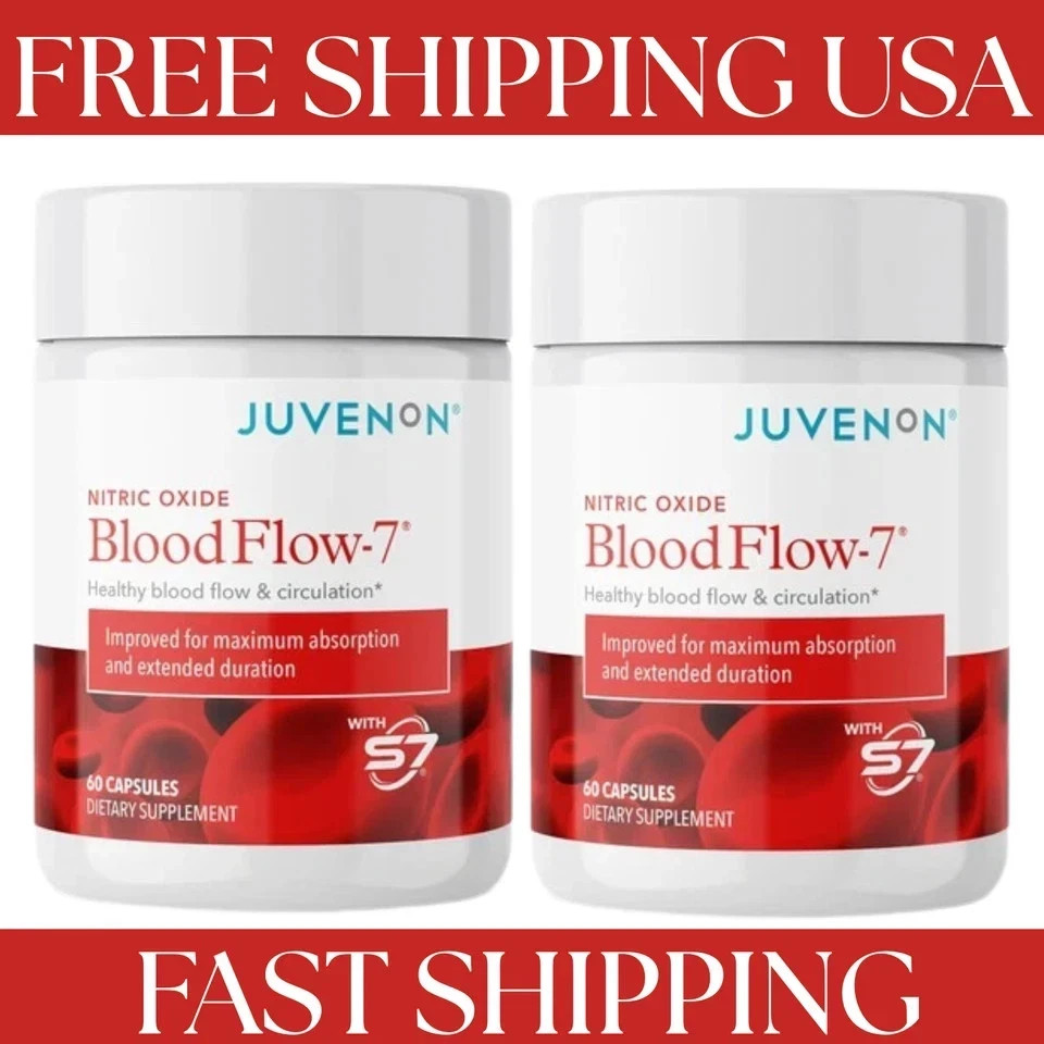 Juvenon Nitric Oxide BloodFlow-7 Dietary Supplement stream Support 60 Cap Juvenon Nitric Oxide BloodFlow-7 Dietary Supplement stream Support 60 Cap